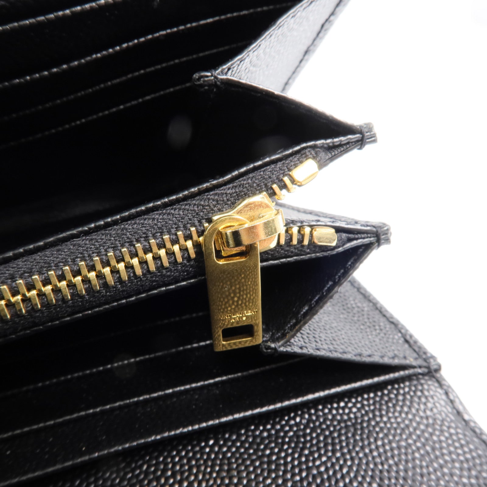 SAINT LAURENT 牛皮皮革Long Wallet金扣長錢包