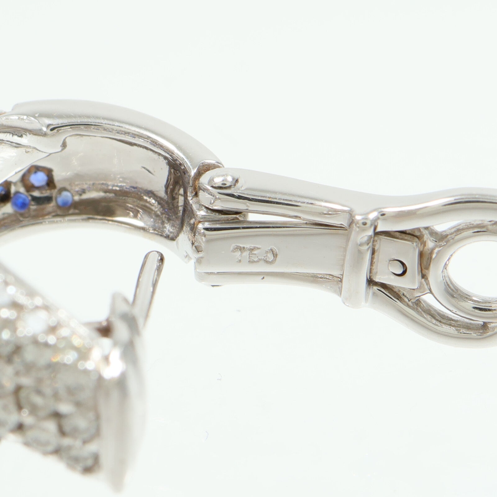JEWELRY 18K白金Sapphire Diamond Earrings石/鑽石耳環