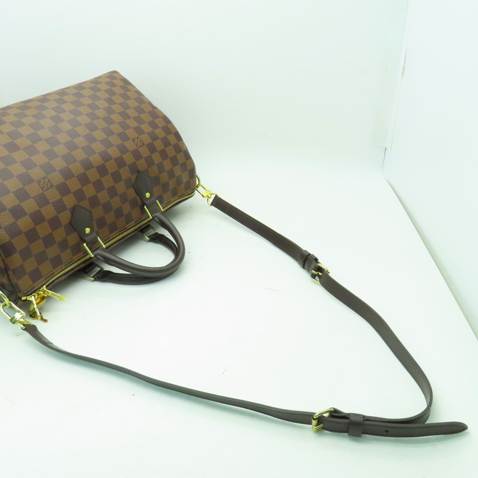 LOUIS VUITTON 【激減優惠】Damier Speedy 35金扣手挽袋啡色