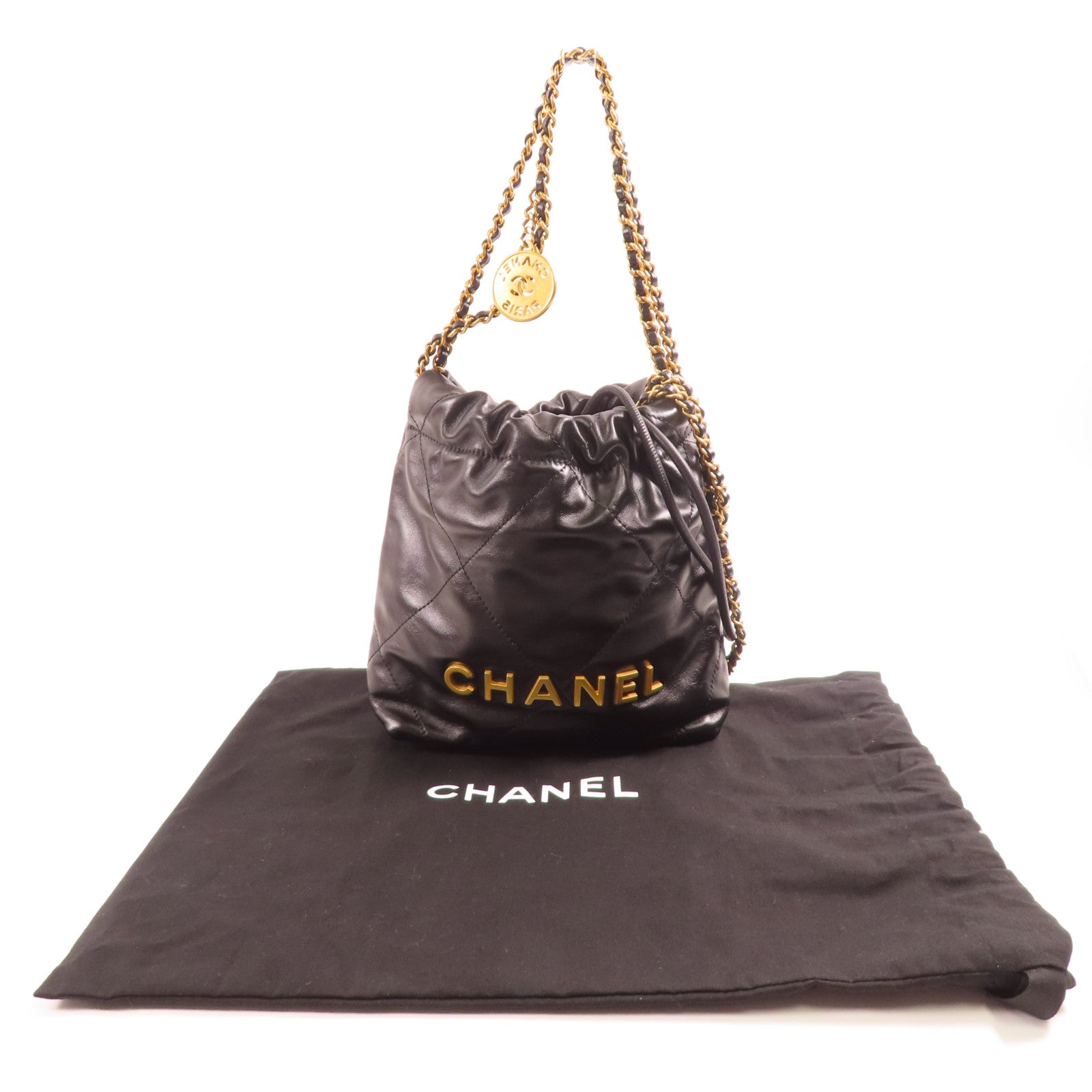 CHANEL 羊皮皮革Chanel 22 Mini金扣手挽肩背兩用袋