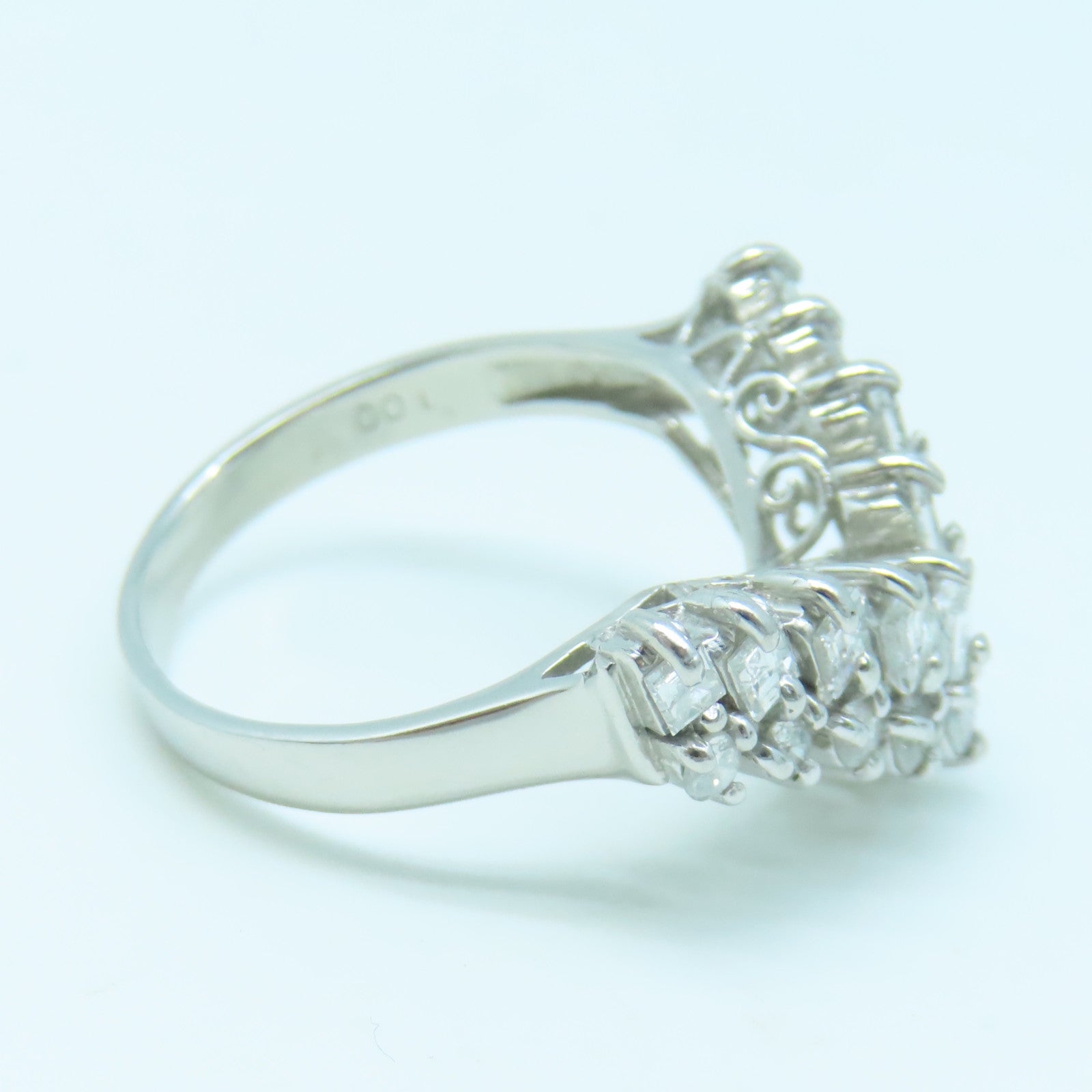 JEWELRY PT900 Platinum Diamond Ring 1.00ct Diamond Ring US#7