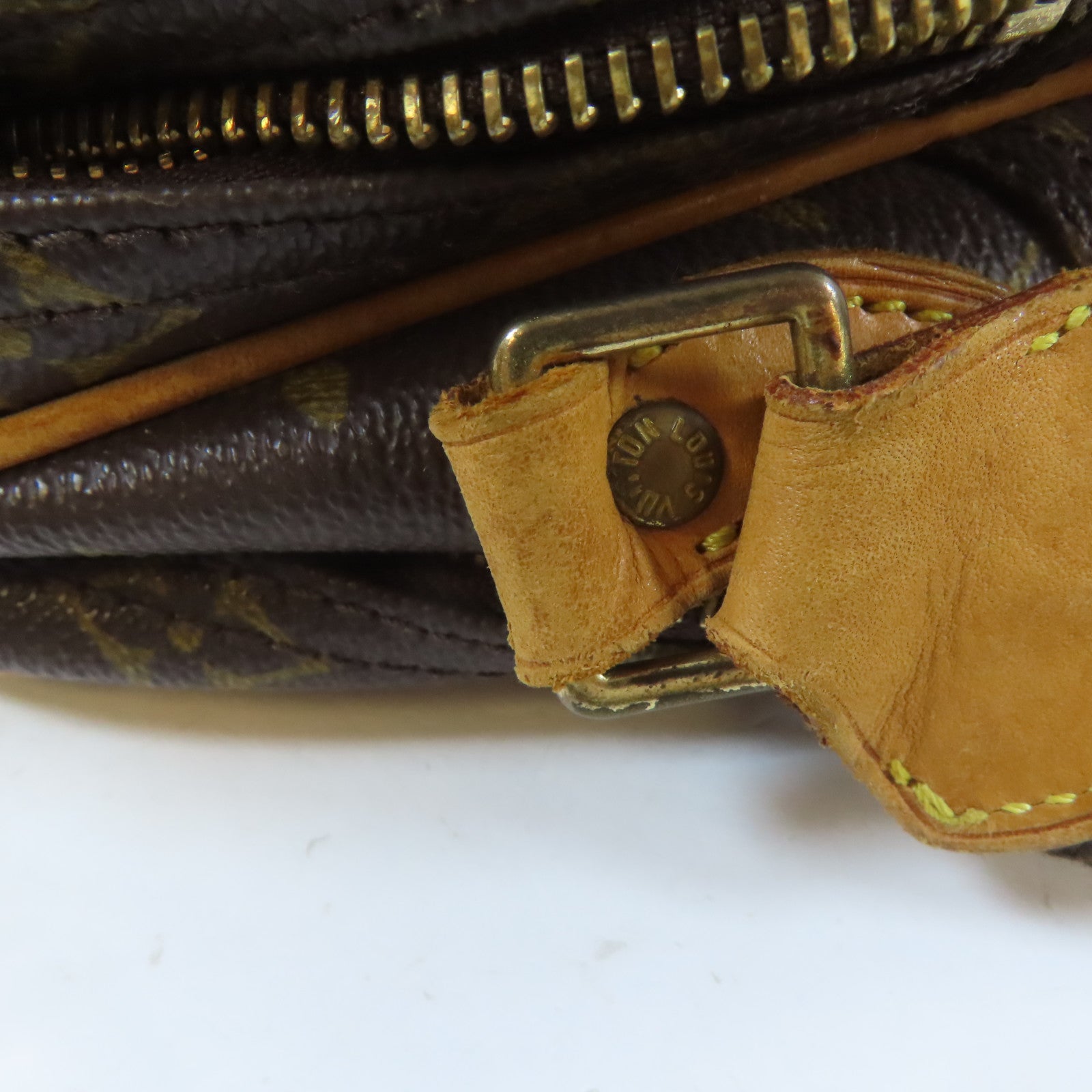LOUIS VUITTON Monogram Reporter PM金扣肩背袋啡色