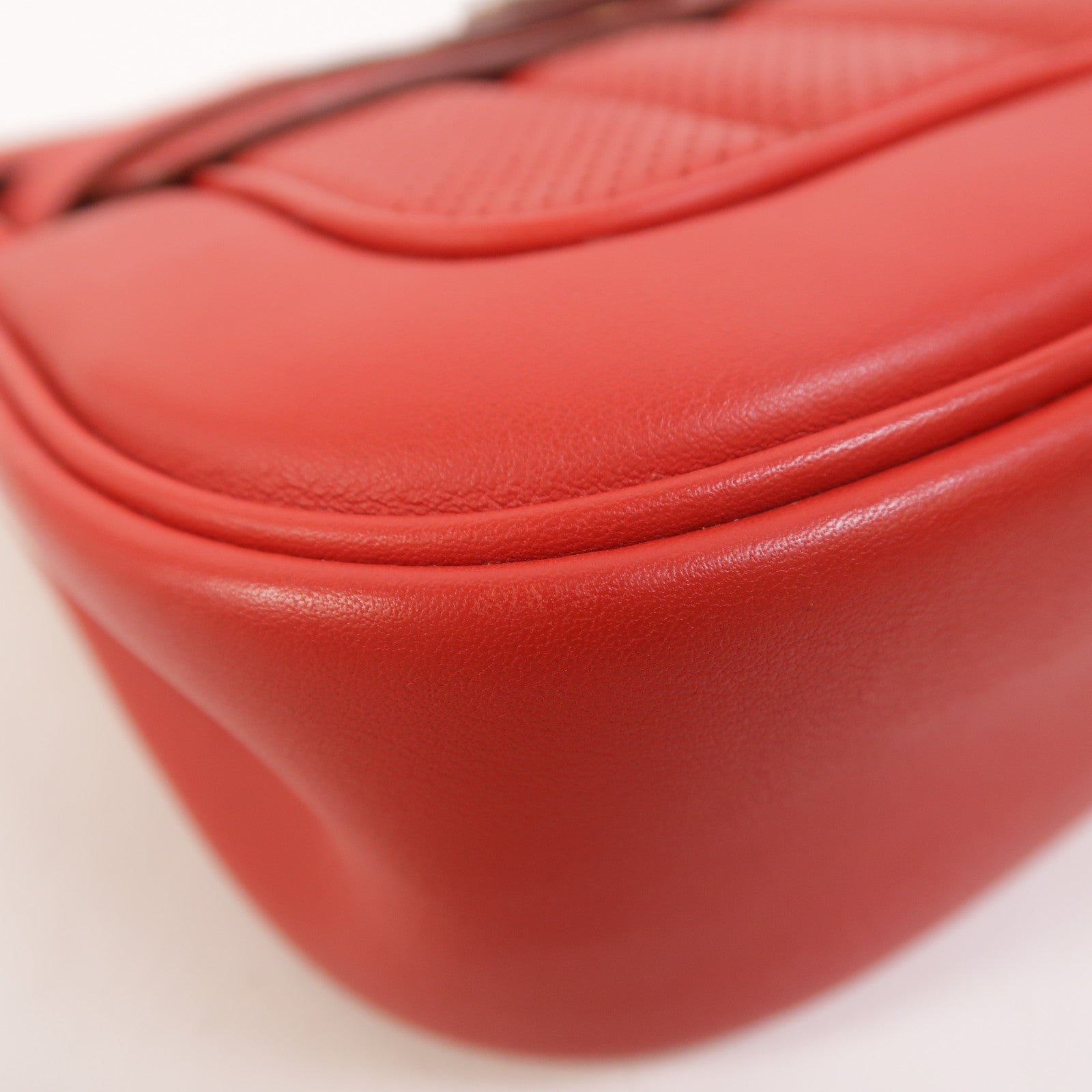 HERMES Swift皮革Berline Mini銀扣肩背袋Vermillon