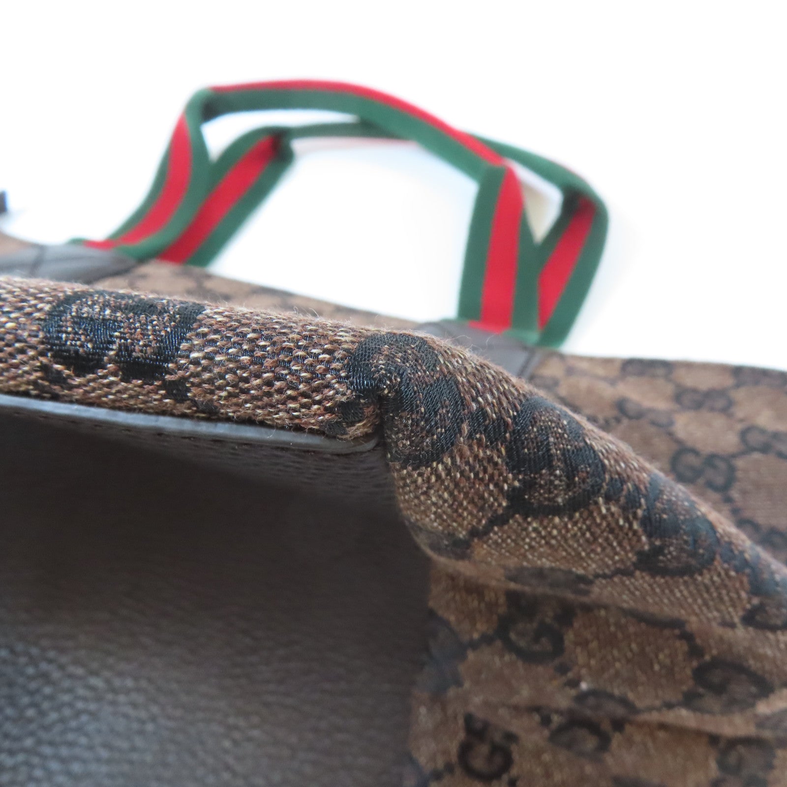 GUCCI 【激減優惠】帆布Tote Bag銀扣手挽袋啡色
