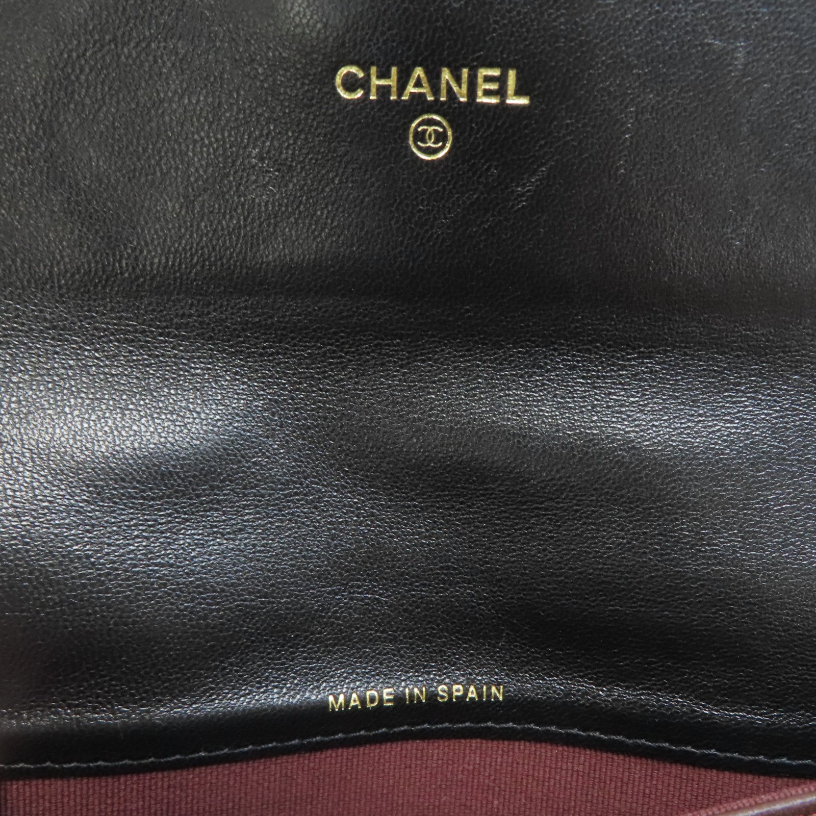 CHANEL 菱格羊皮皮革Classic Flap Long Wallet金扣長錢包黑色