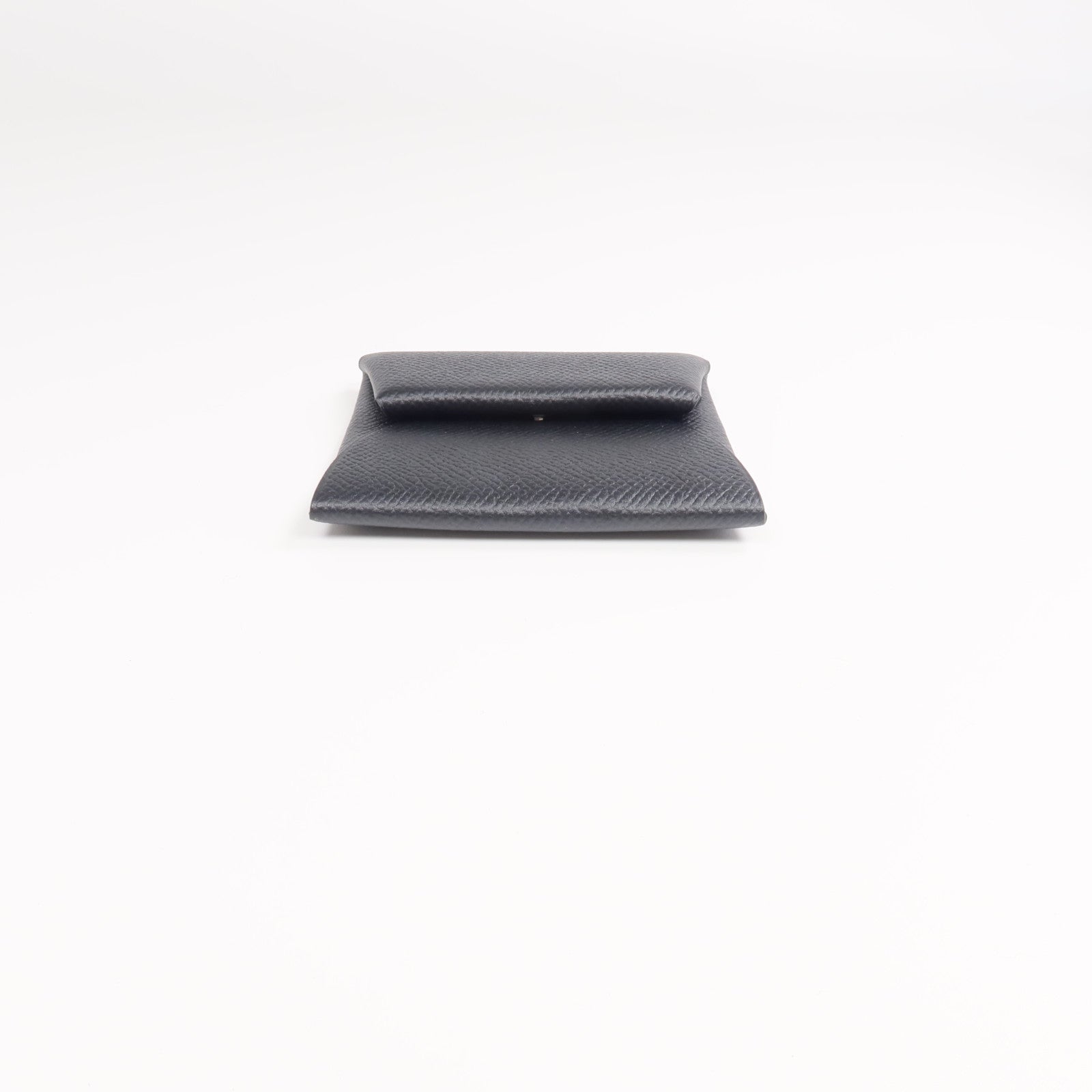 HERMES 【激減優惠】Epsom皮革Bastia銀扣零錢包Noir