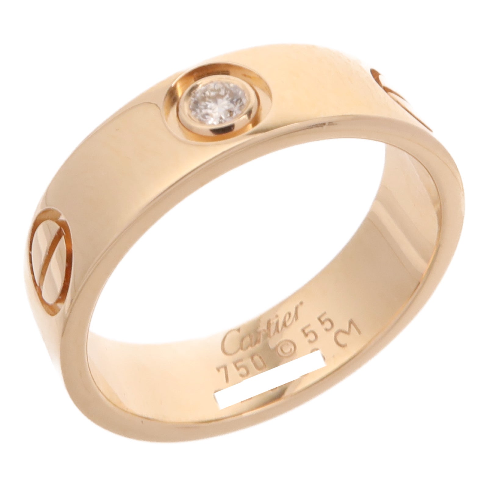 CARTIER 18K玫瑰金1P Diamond Love Ring鑽石戒指Cartier#55/US#6.75