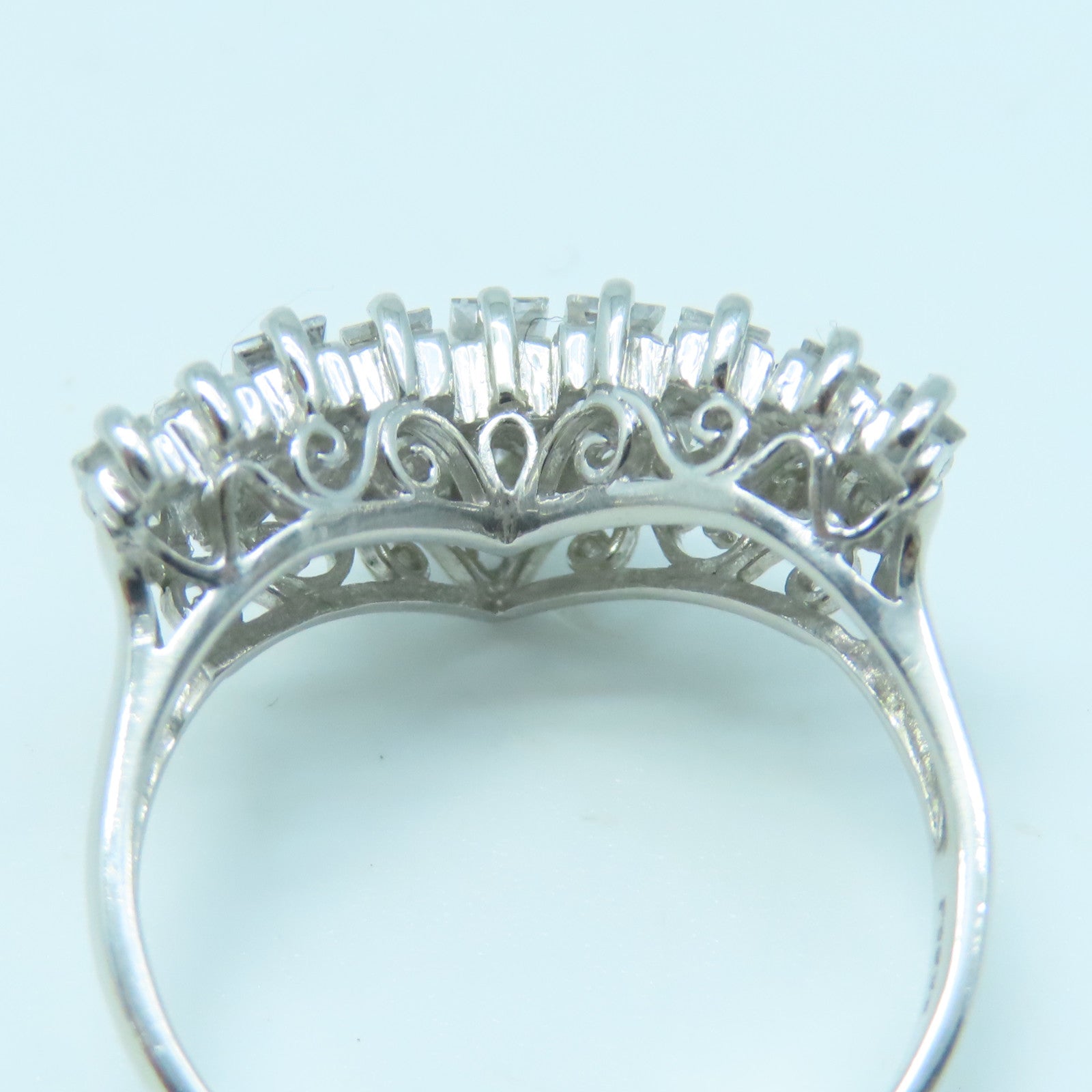 JEWELRY PT900 Platinum Diamond Ring 1.00ct Diamond Ring US#7