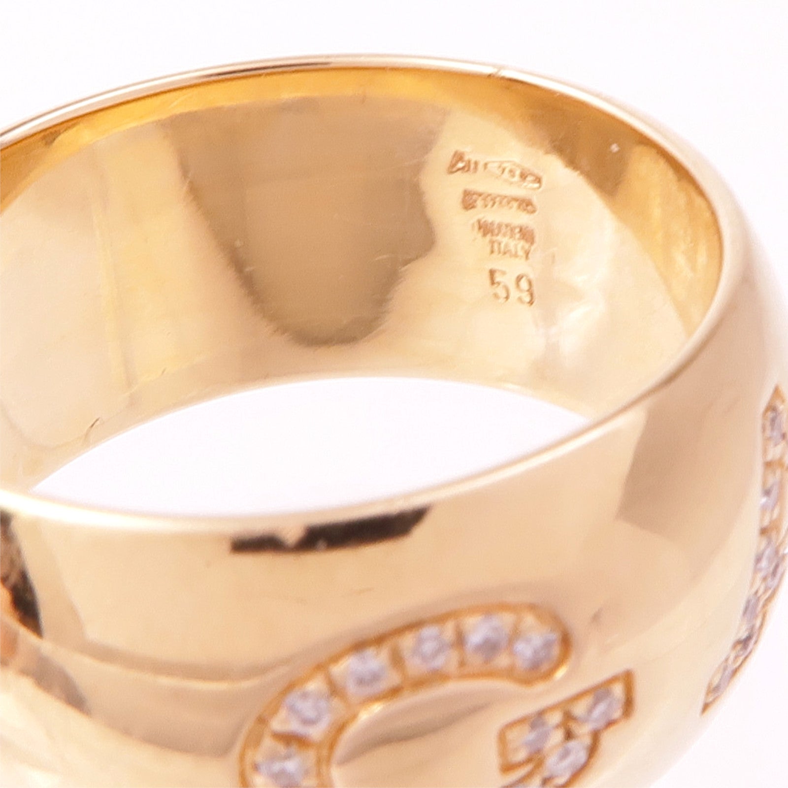 BVLGARI 18K玫瑰金Bvlgari Monologo Diamond鑽石戒指US#8.5/BVLGARI#59