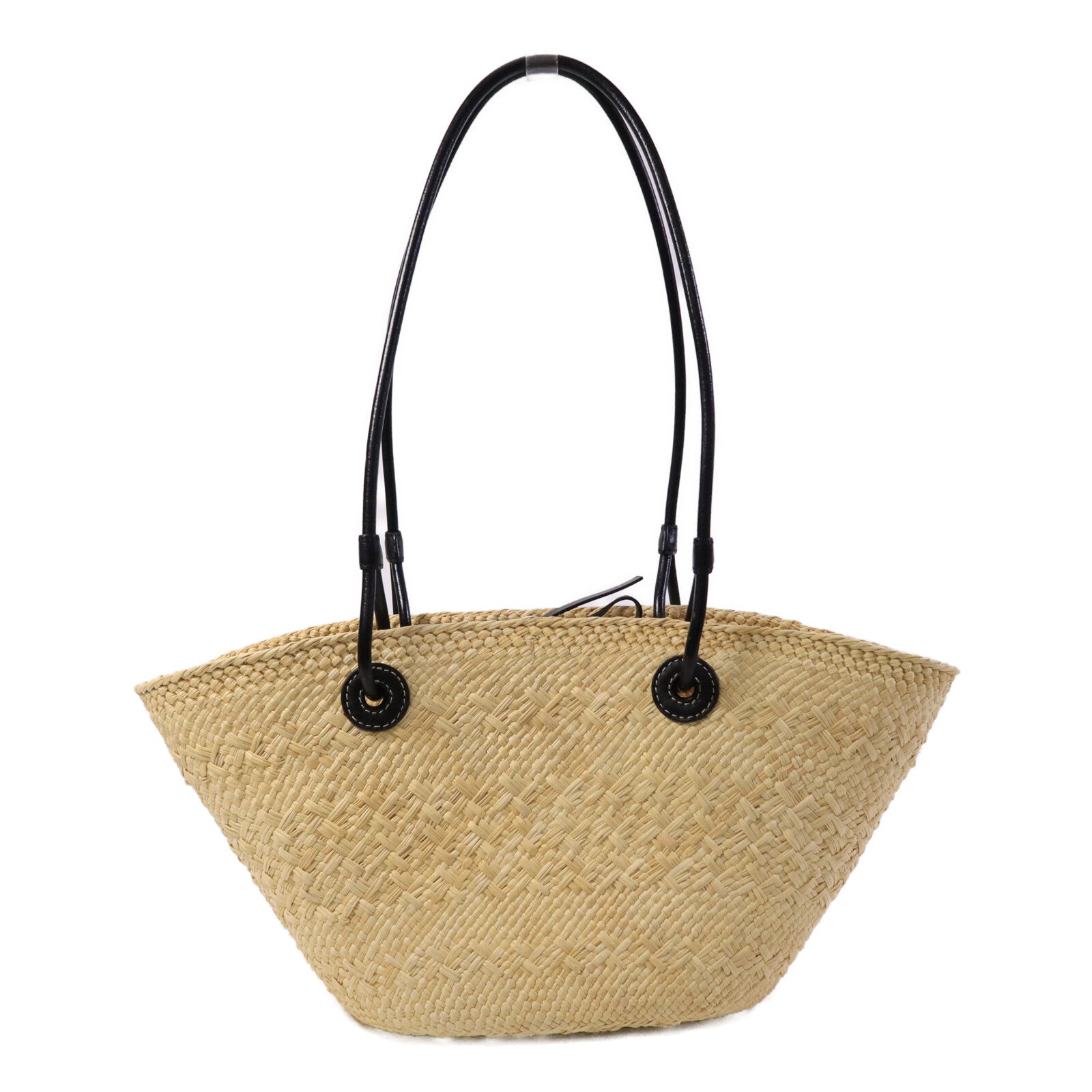 LOEWE Iraca Palm/皮革Small Anagram Basket Bag手挽袋