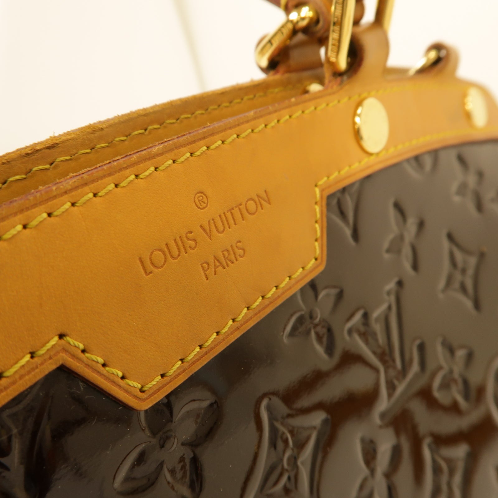 LOUIS VUITTON 【激減優惠】Vernis Brea MM金扣手挽肩背兩用袋酒紅色