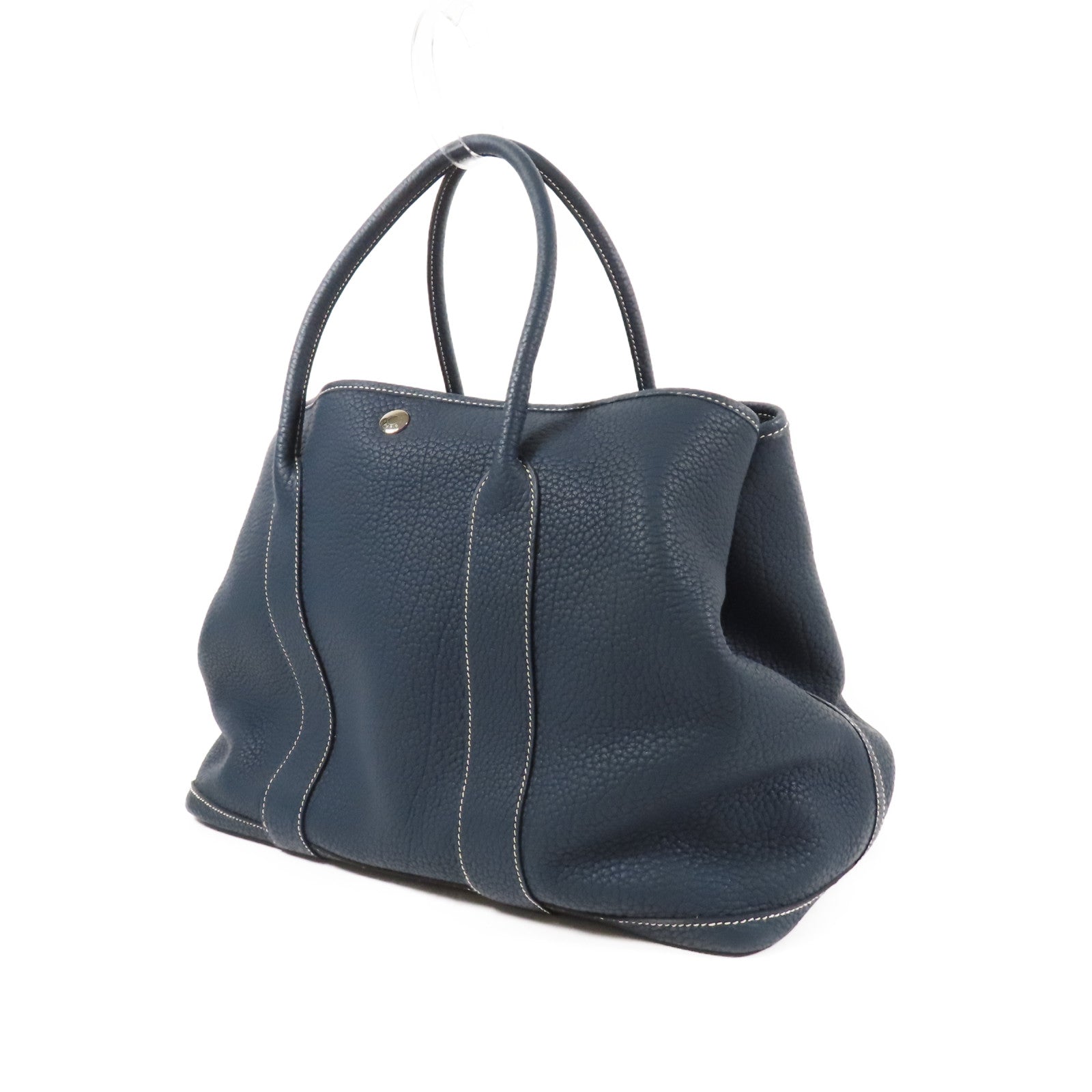 HERMES PHW Garden Party PM Handbag Negonda Leather Vert Cypres