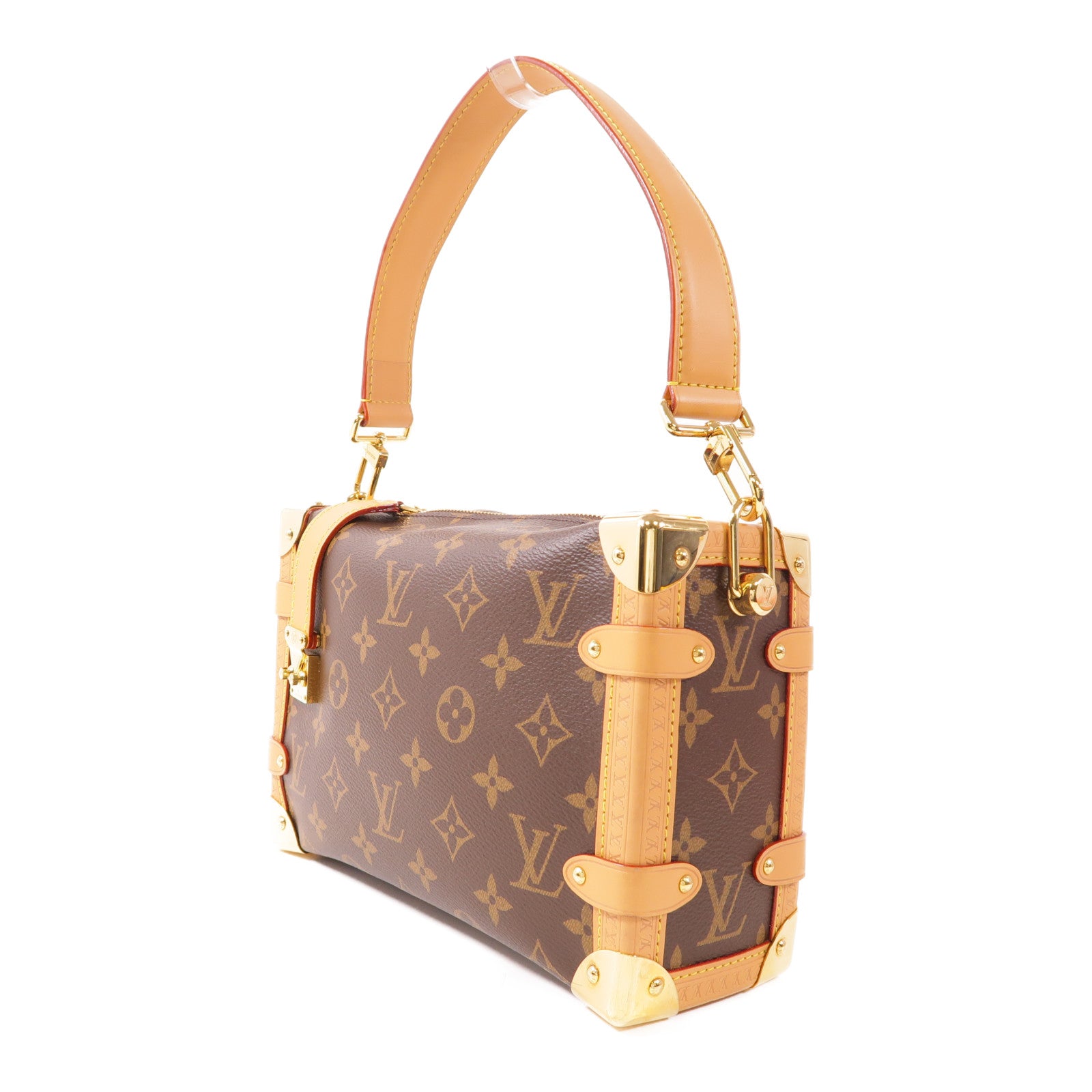 LOUIS VUITTON Monogram Side Trunk金扣手挽肩背兩用袋