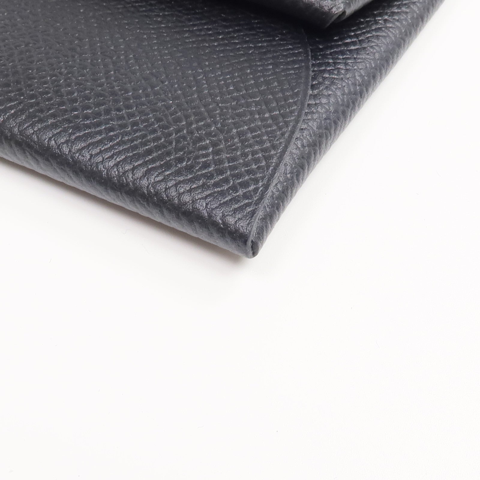 HERMES 【激減優惠】Epsom皮革Bastia銀扣零錢包Noir