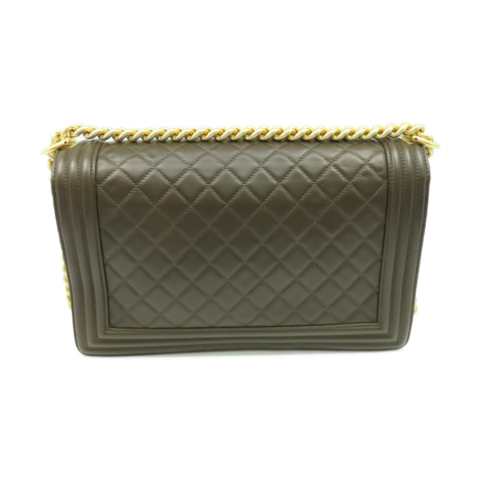 CHANEL **【激減優惠】菱格牛皮皮革Boy Chanel Chain Shoulder Bag金扣鏈帶肩背袋啡色