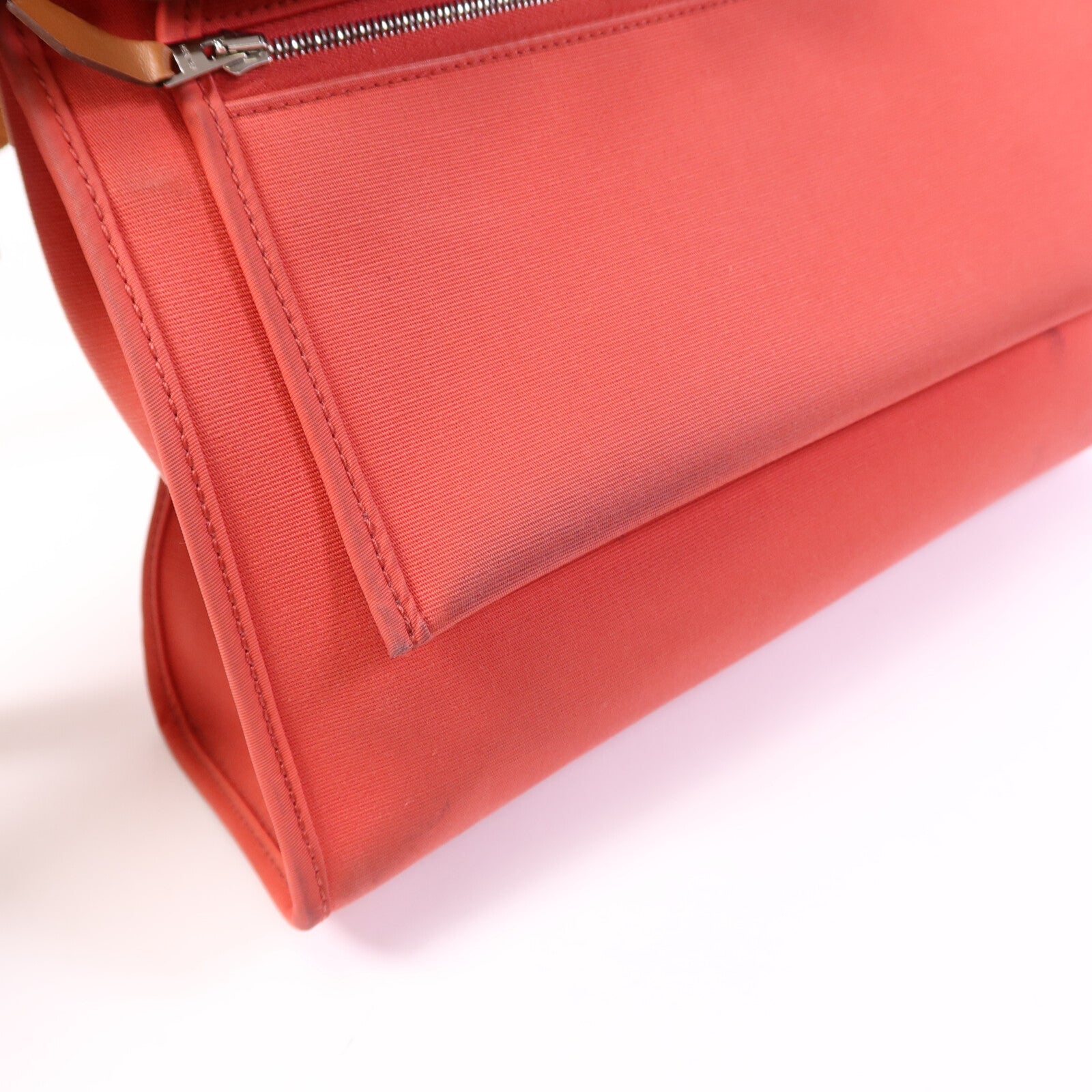 HERMES 帆布Herbag PM銀扣手挽肩背兩用袋Bougainvillea