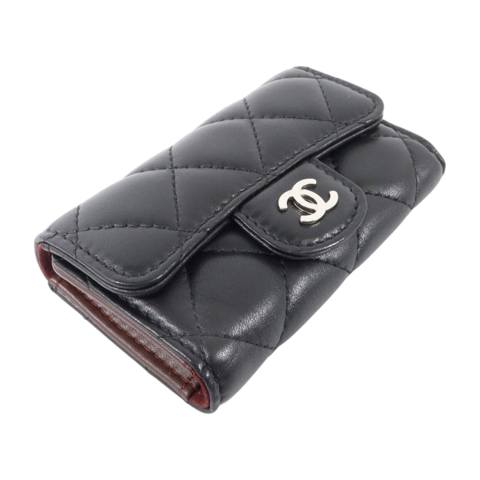 CHANEL 羊皮皮革Key Holder銀扣鎖匙包