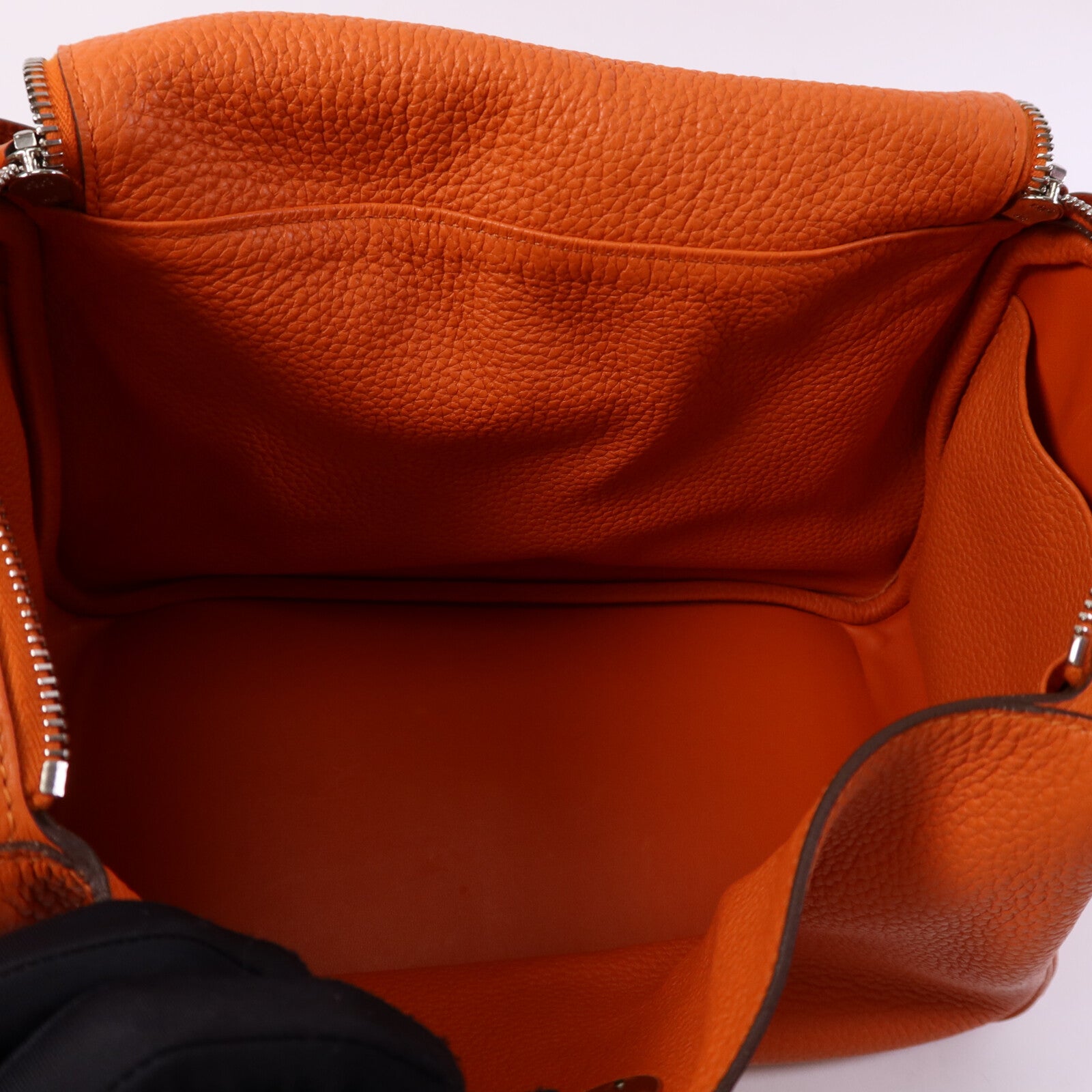 HERMES Clemence皮革Lindy 30銀扣手挽肩背兩用袋Feu