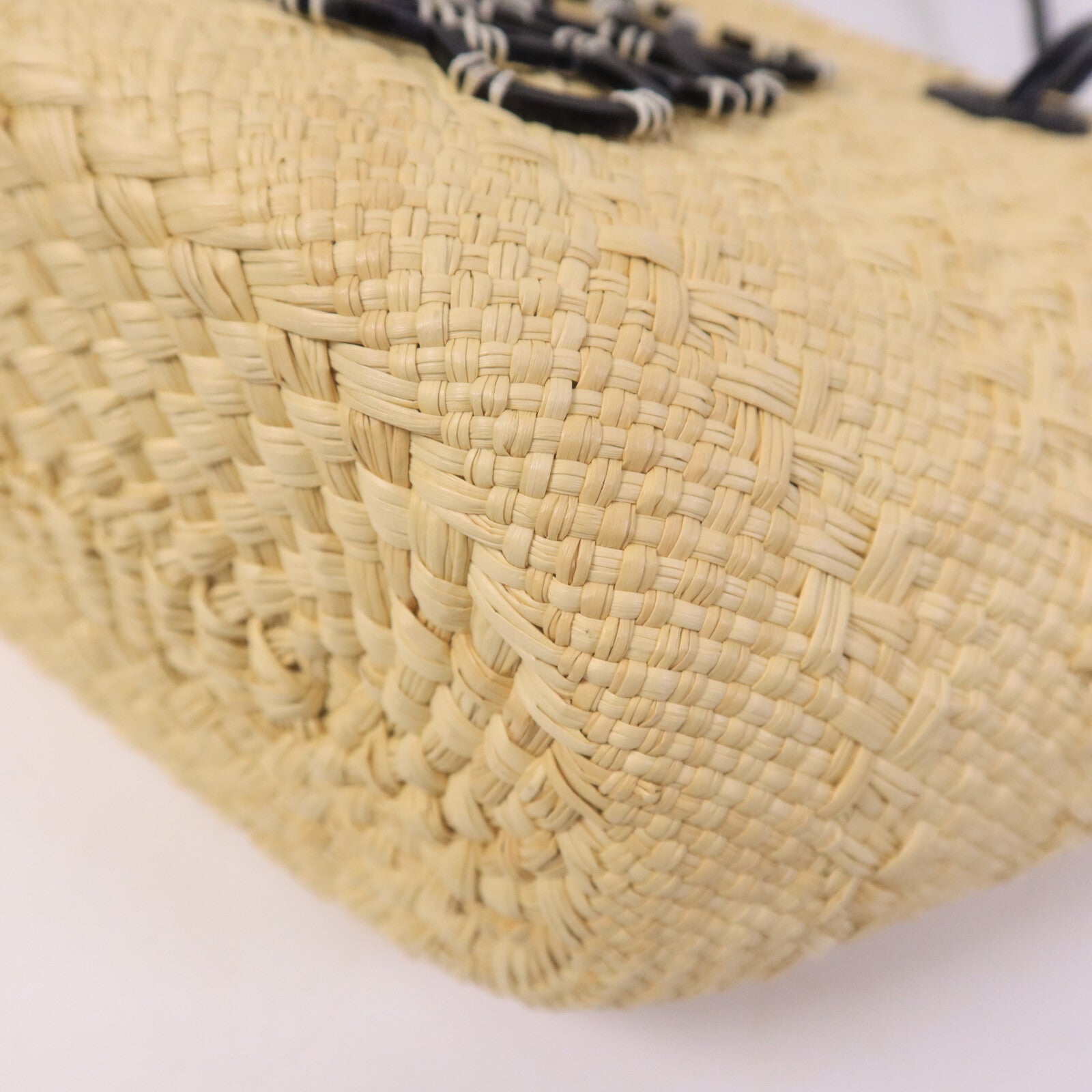 LOEWE Iraca Palm/皮革Small Anagram Basket Bag手挽袋