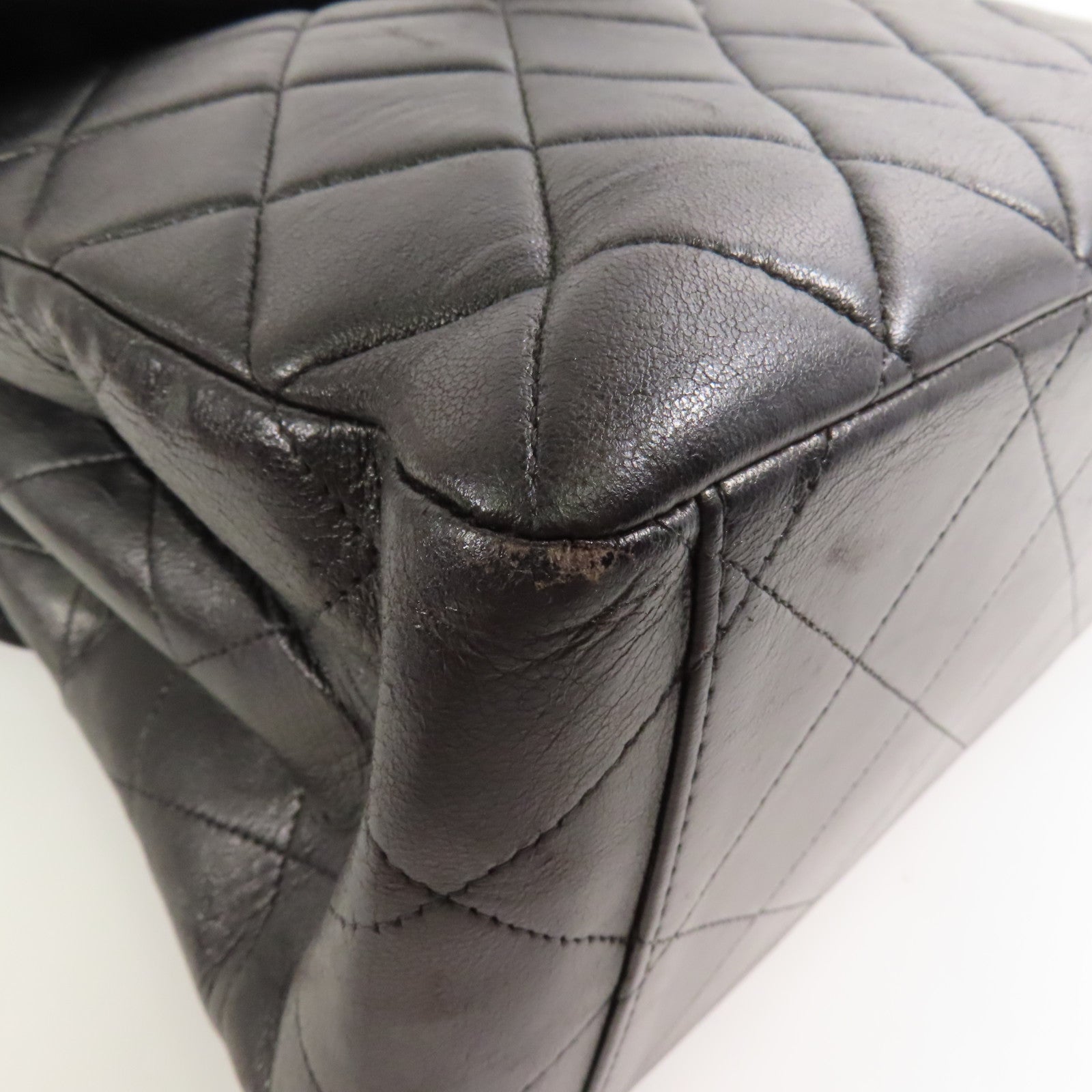 CHANEL 牛皮皮革Vintage Shoulder Bag銀扣肩背袋