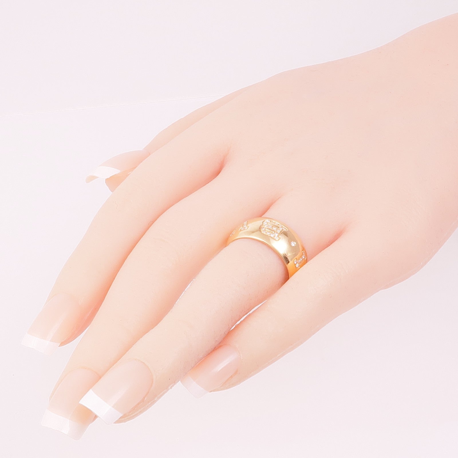 BVLGARI 18K玫瑰金Bvlgari Monologo Diamond鑽石戒指US#8.5/BVLGARI#59