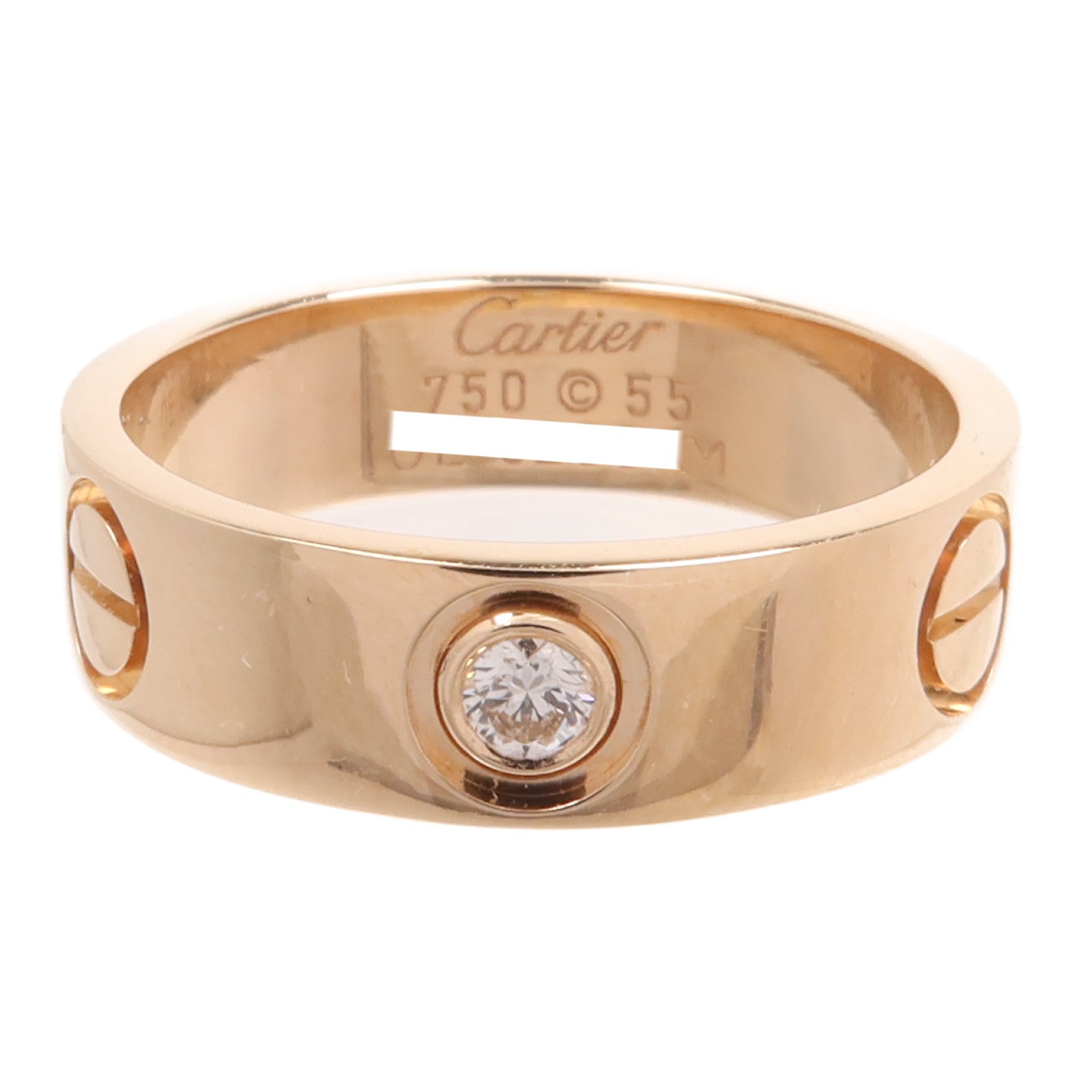 CARTIER 18K玫瑰金1P Diamond Love Ring鑽石戒指Cartier#55/US#6.75