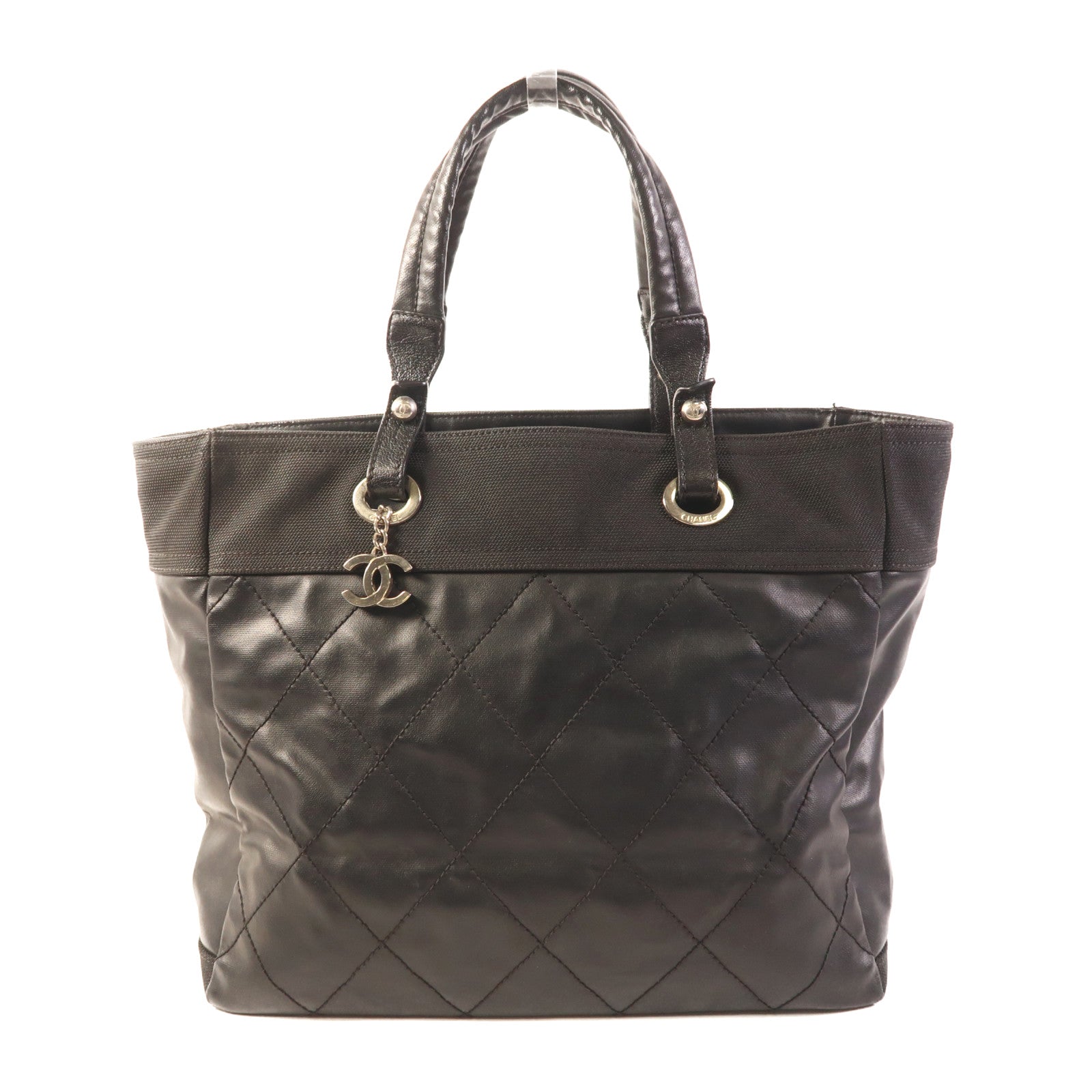 CHANEL CC SHW Tote Bag Canvas Black
