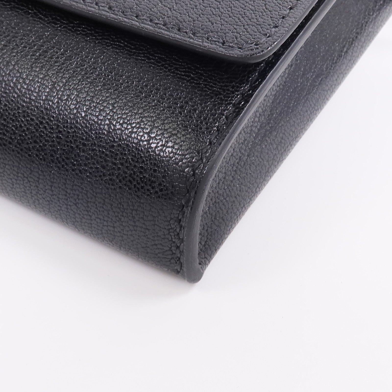 HERMES Chevre皮革Chaine d'Ancre To Go Wallet錢包Noir