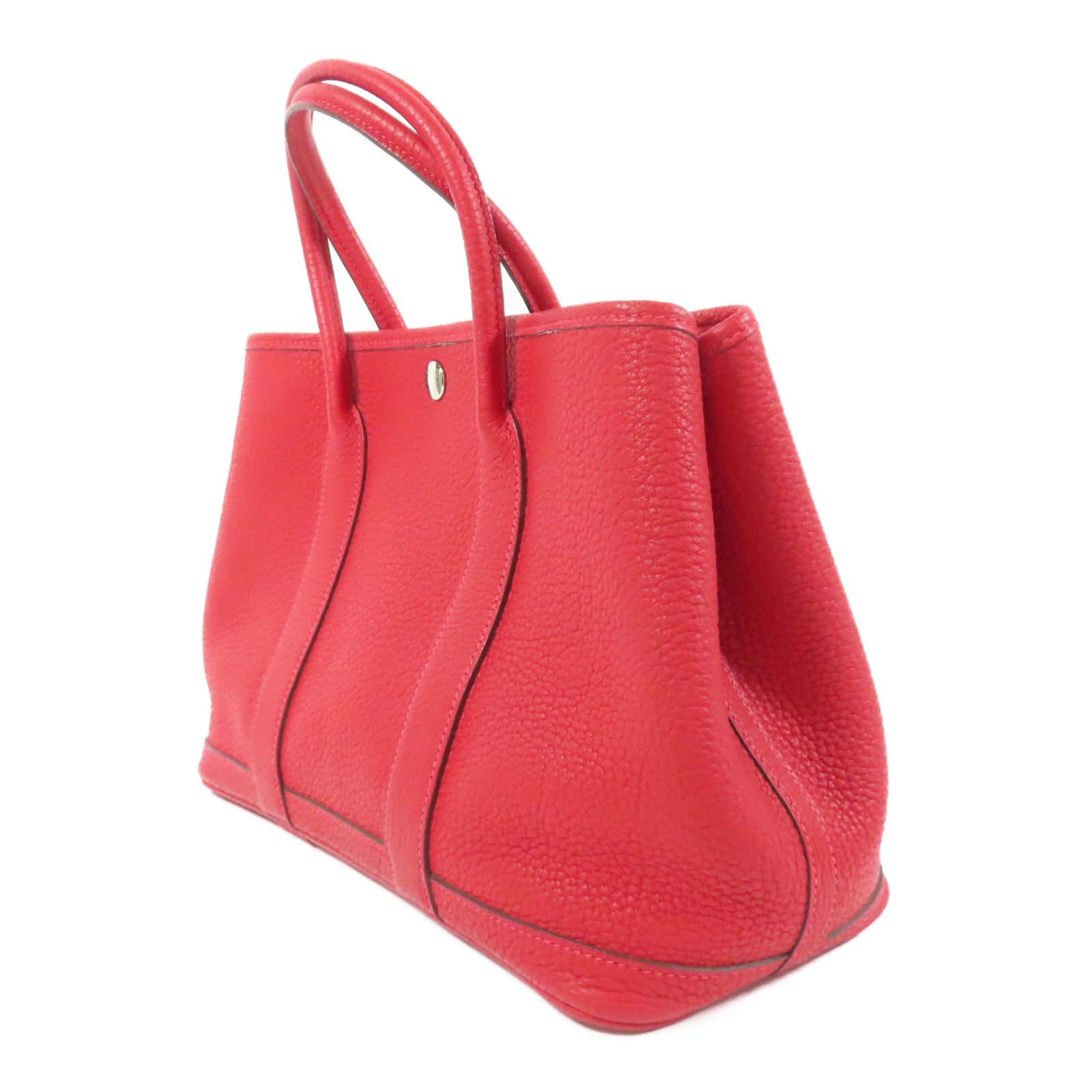 HERMES 【激減優惠】Negonda皮革Garden Party TPM銀扣手挽袋Rouge Casaque