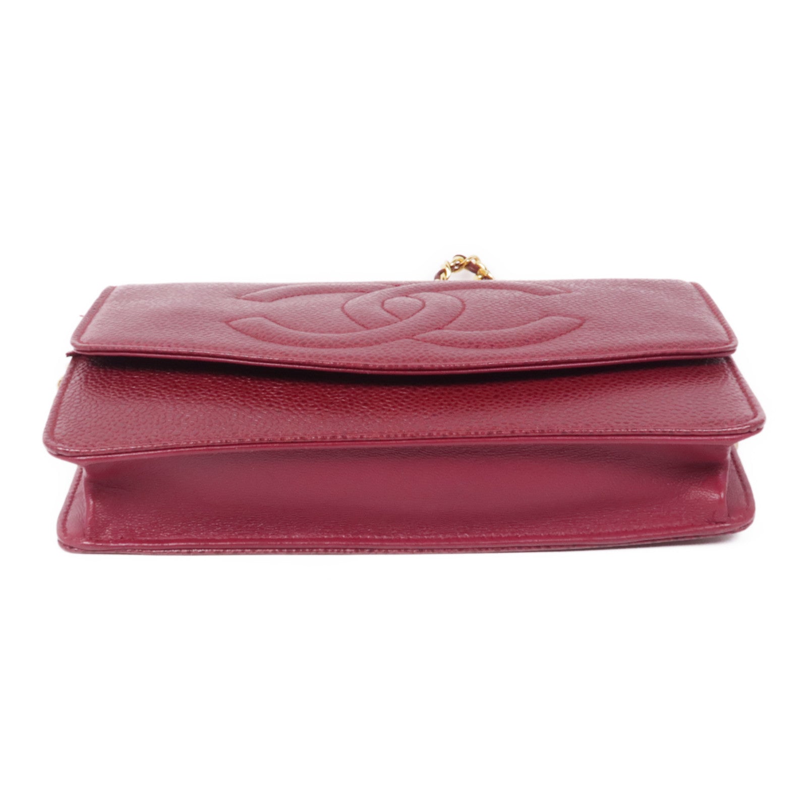 CHANEL 牛皮皮革Wallet On Chain金扣鏈帶肩背袋