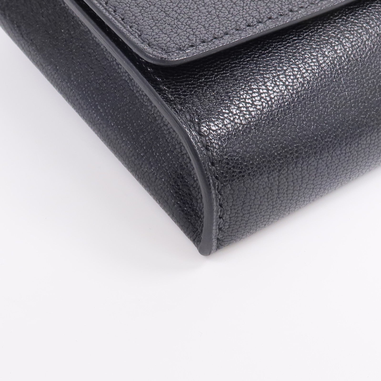 HERMES Chevre皮革Chaine d'Ancre To Go Wallet錢包Noir