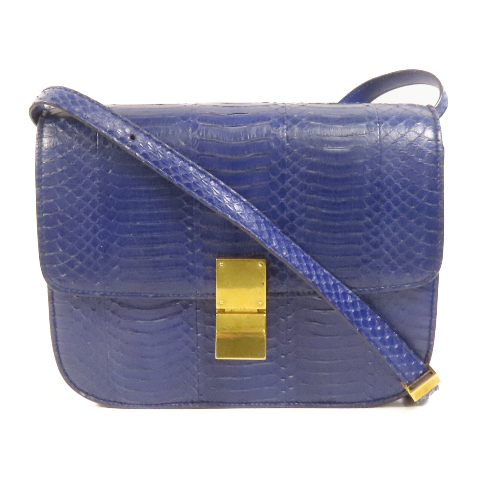 CELINE 【激減優惠】蛇皮皮革Classic Box金扣肩背袋