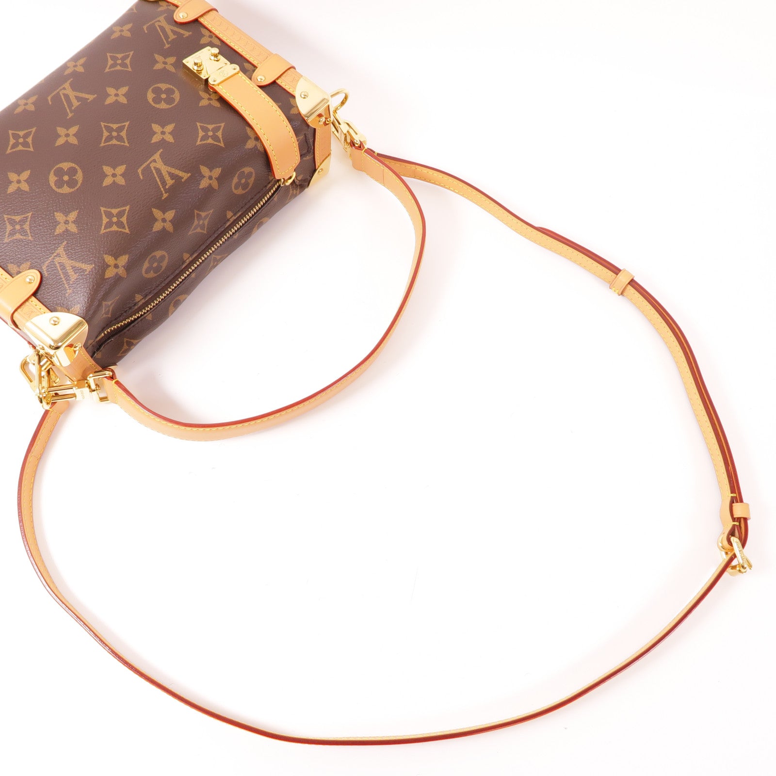 LOUIS VUITTON Monogram Side Trunk金扣手挽肩背兩用袋