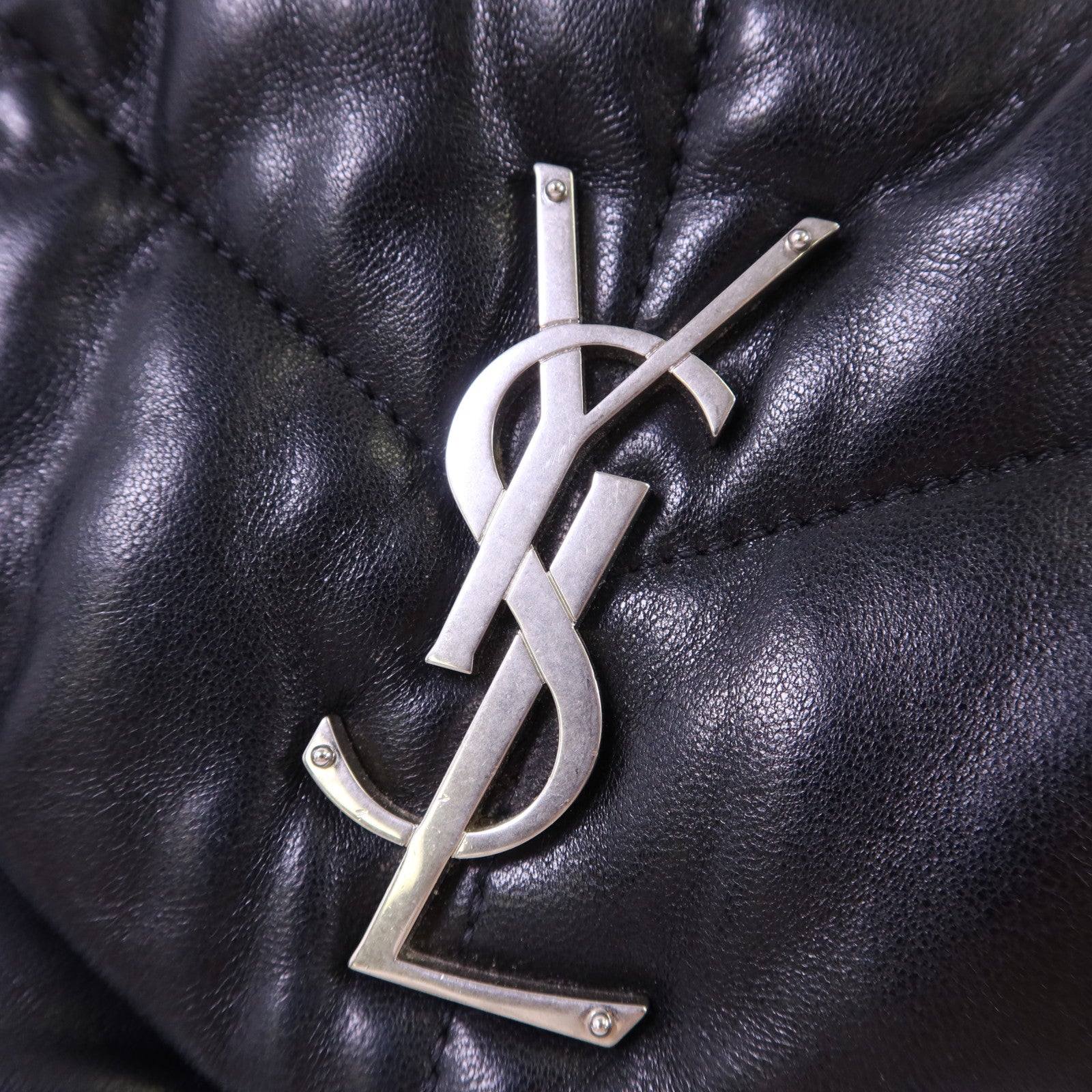 YVES SAINT LAURENT 羊皮皮革Puffer Small銀扣鏈帶肩背袋