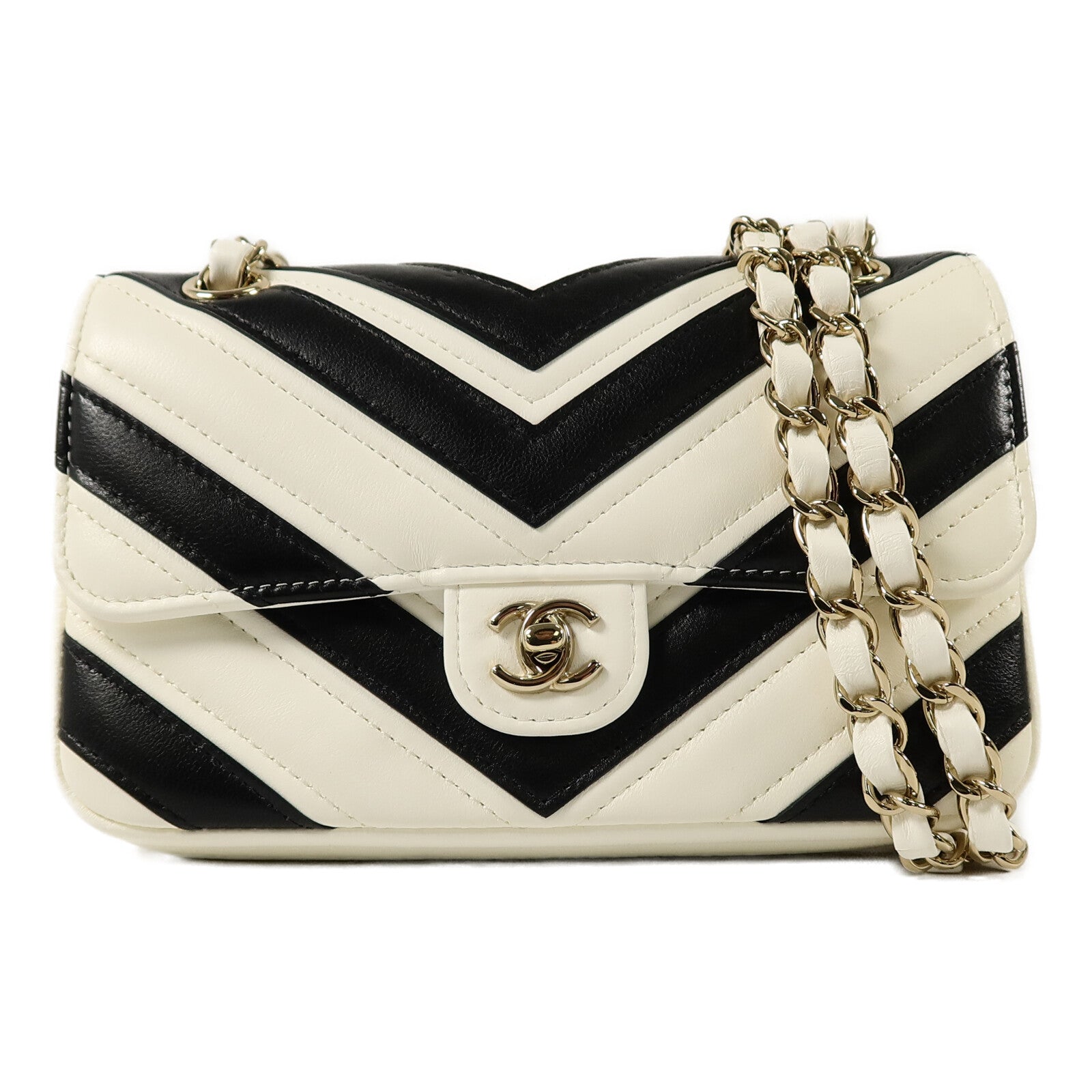 CHANEL 羊皮皮革Mini Flap鏈帶肩背袋