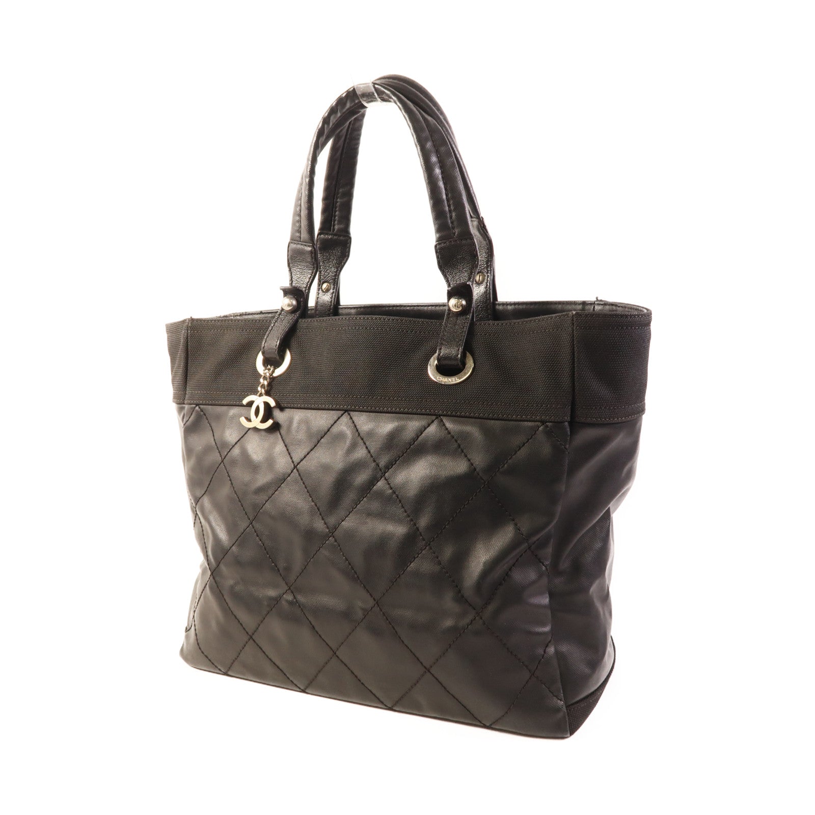 CHANEL CC SHW Tote Bag Canvas Black