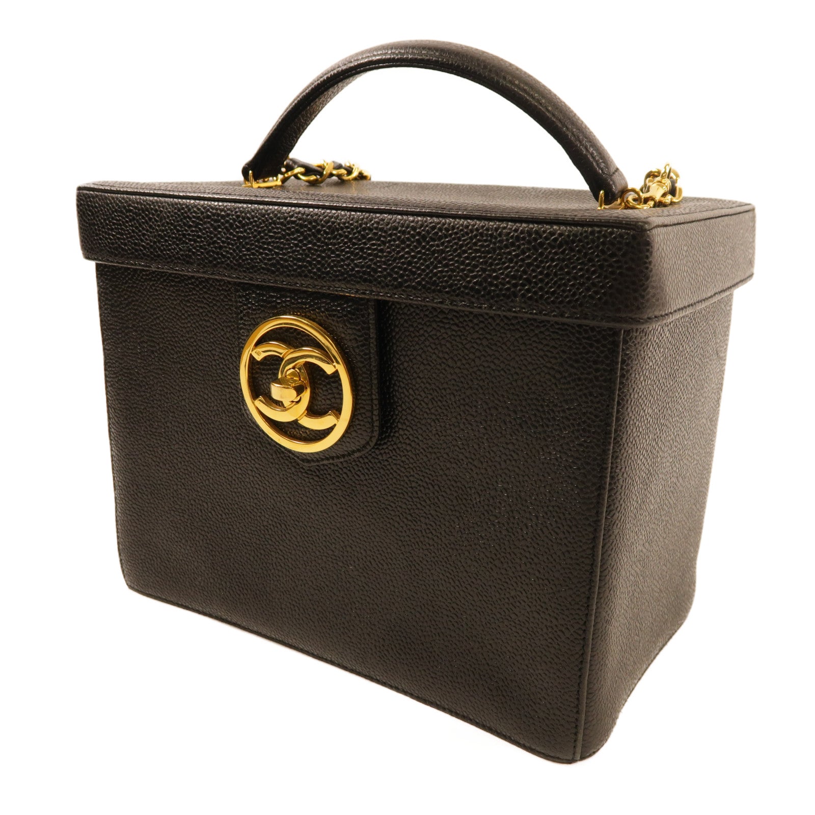 CHANEL CC GHW Vintage 2 Way Shoulder Bag Calfskin Leather