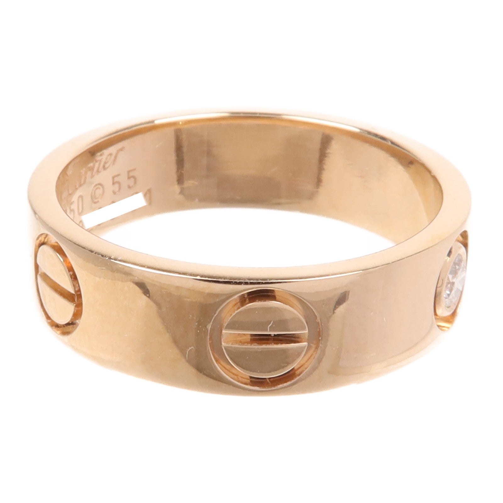 CARTIER 18K玫瑰金1P Diamond Love Ring鑽石戒指Cartier#55/US#6.75