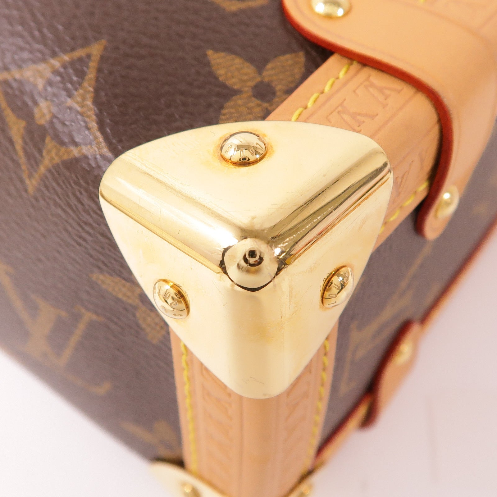LOUIS VUITTON Monogram Side Trunk金扣手挽肩背兩用袋