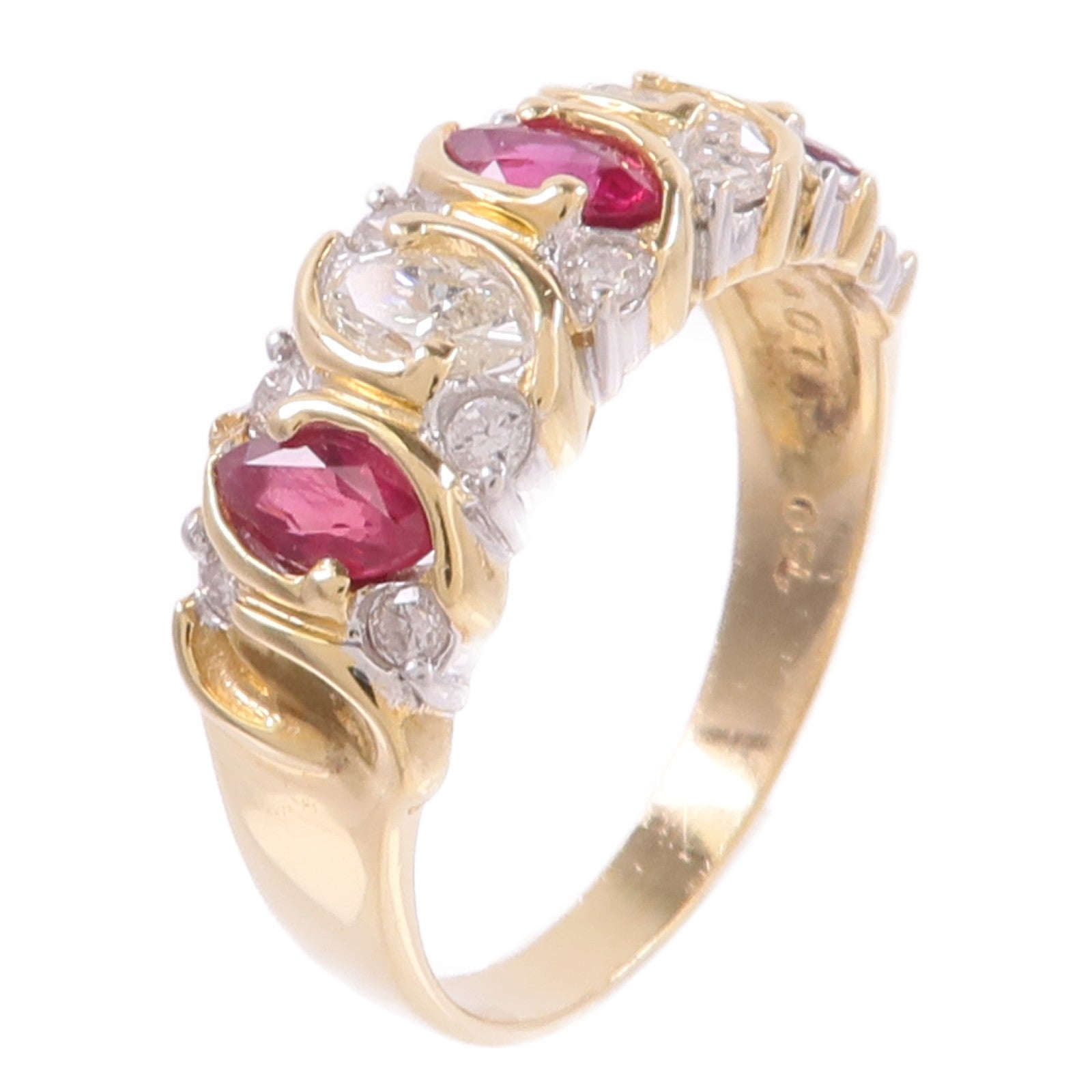 JEWELRY 18K黃金/白金Ruby Diamond Ring紅寶石/鑽石戒指