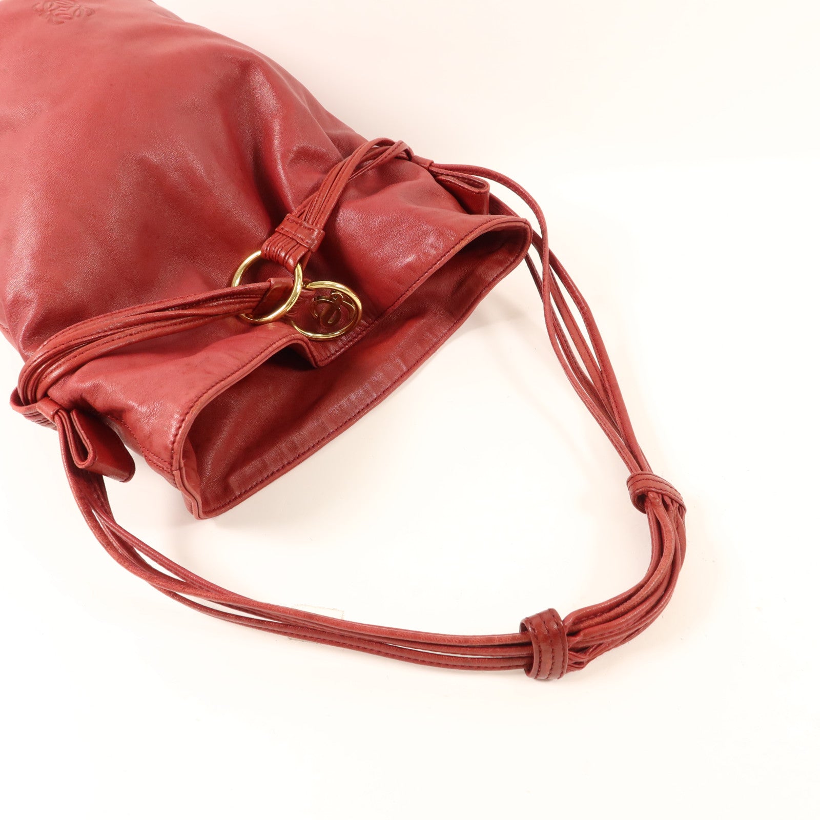 LOEWE 羊皮皮革Bucket Bag金扣手挽袋