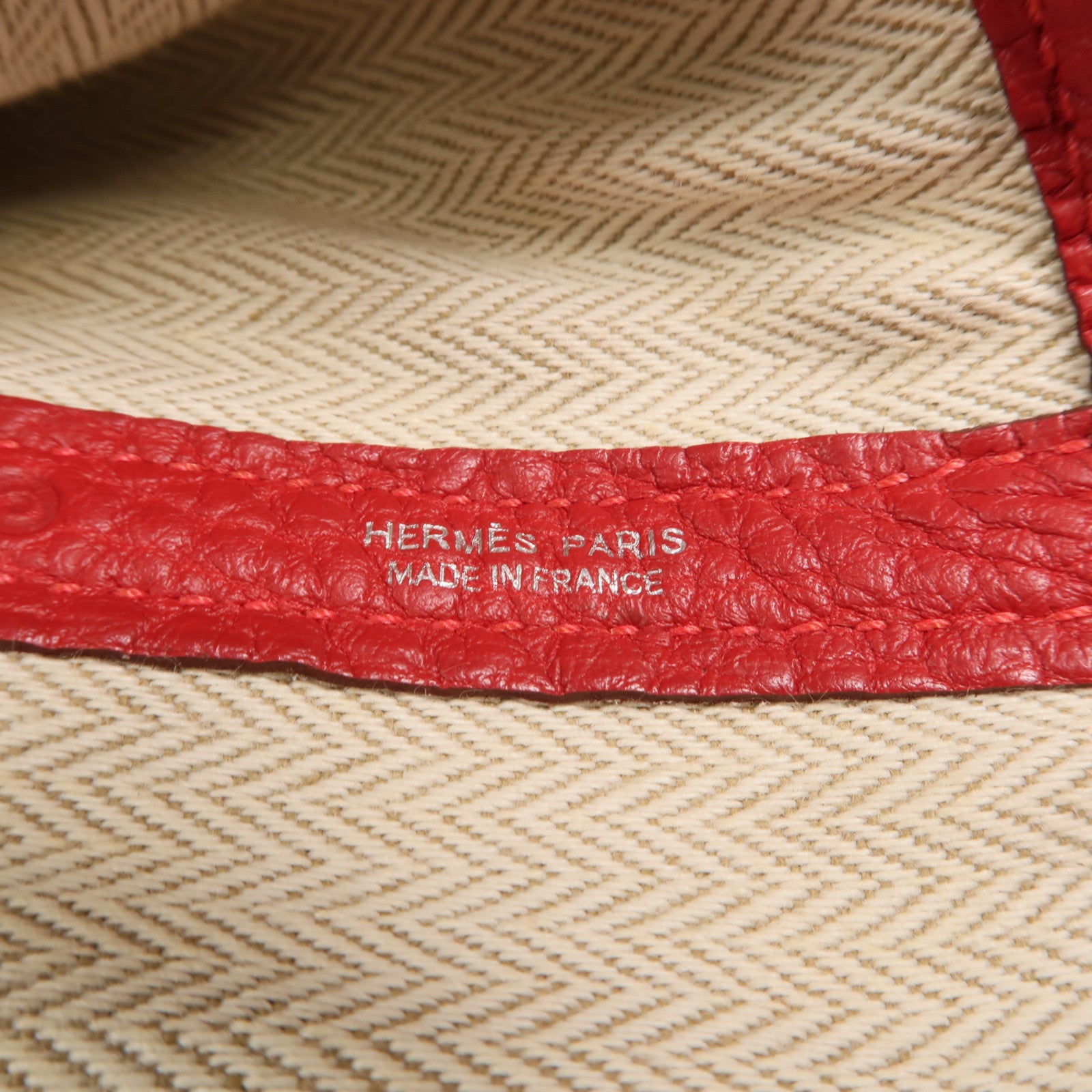 HERMES Country皮革Garden Party PM手挽袋Rouge Piment