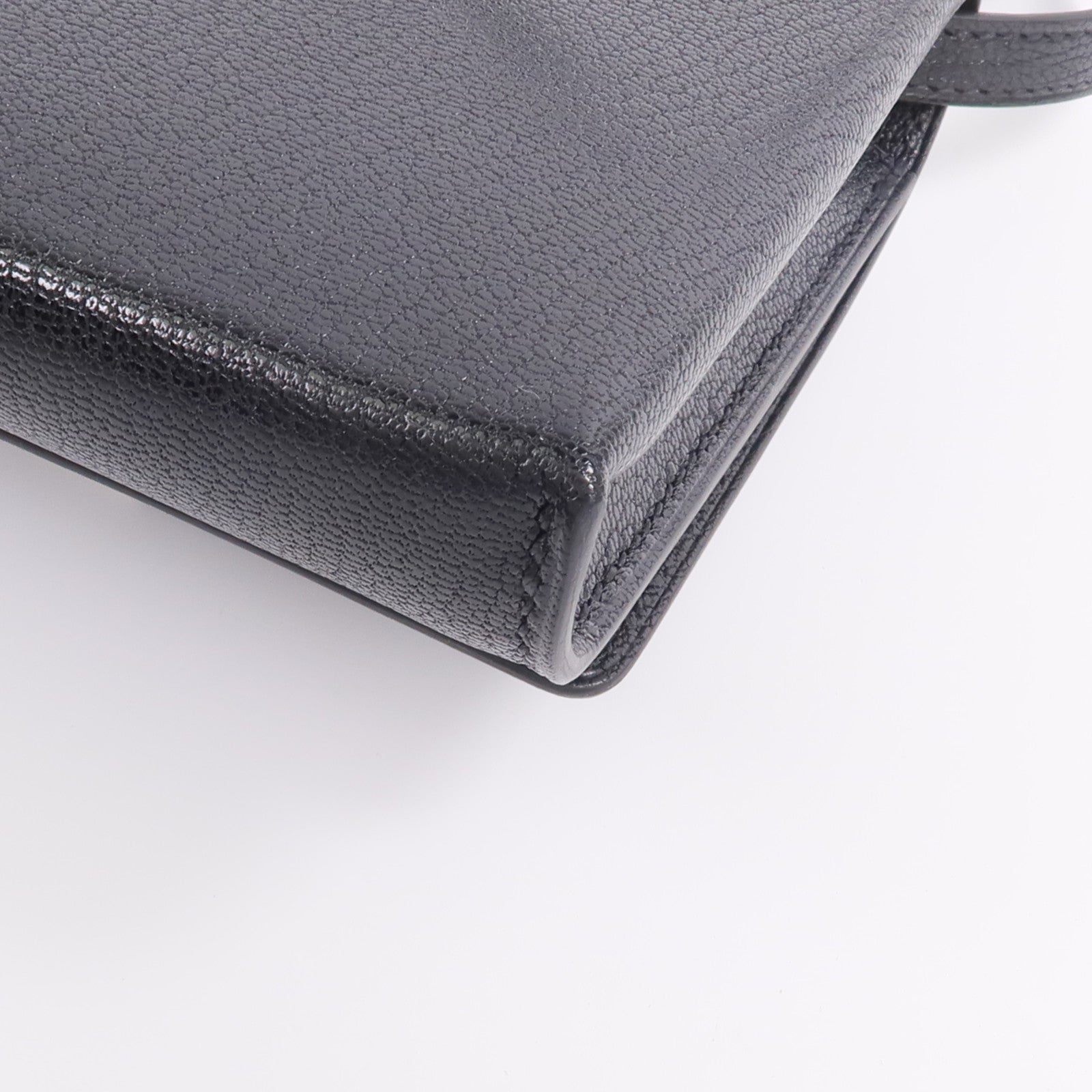 HERMES Chevre皮革Chaine d'Ancre To Go Wallet錢包Noir