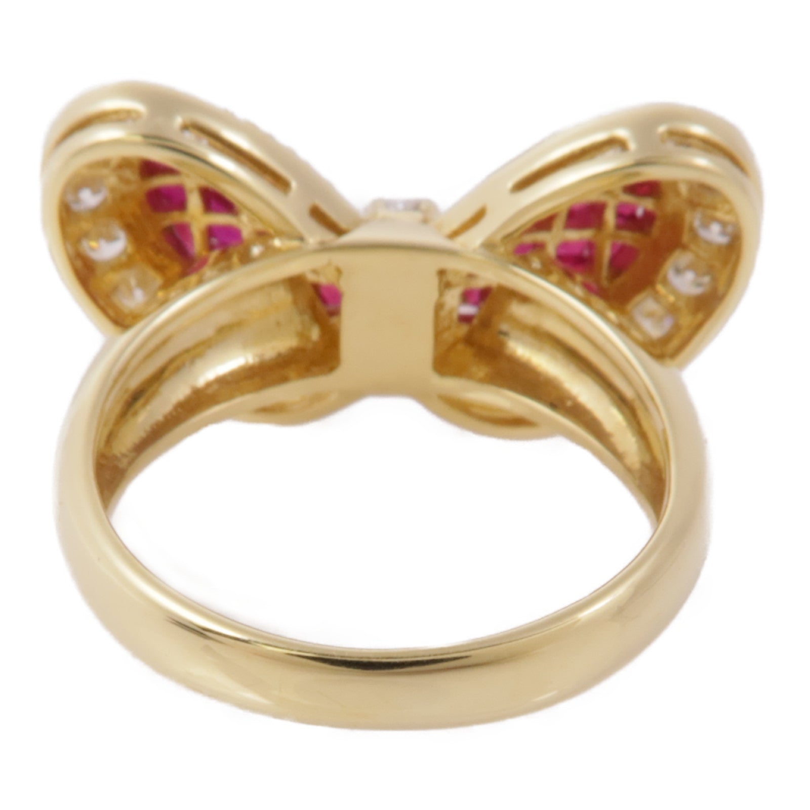 JEWELRY 18K黄金Ruby Diamond Ring紅寶石/鑽石戒指US#6.25