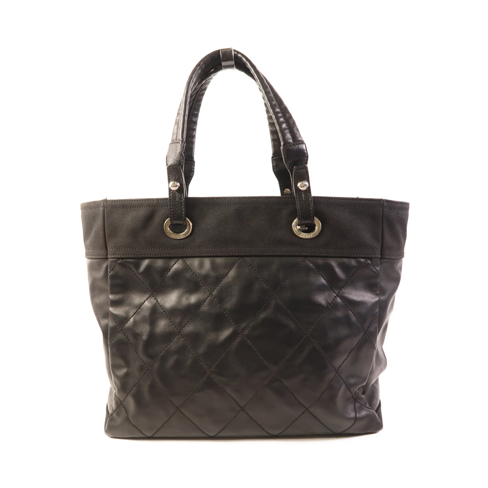 CHANEL CC SHW Tote Bag Canvas Black