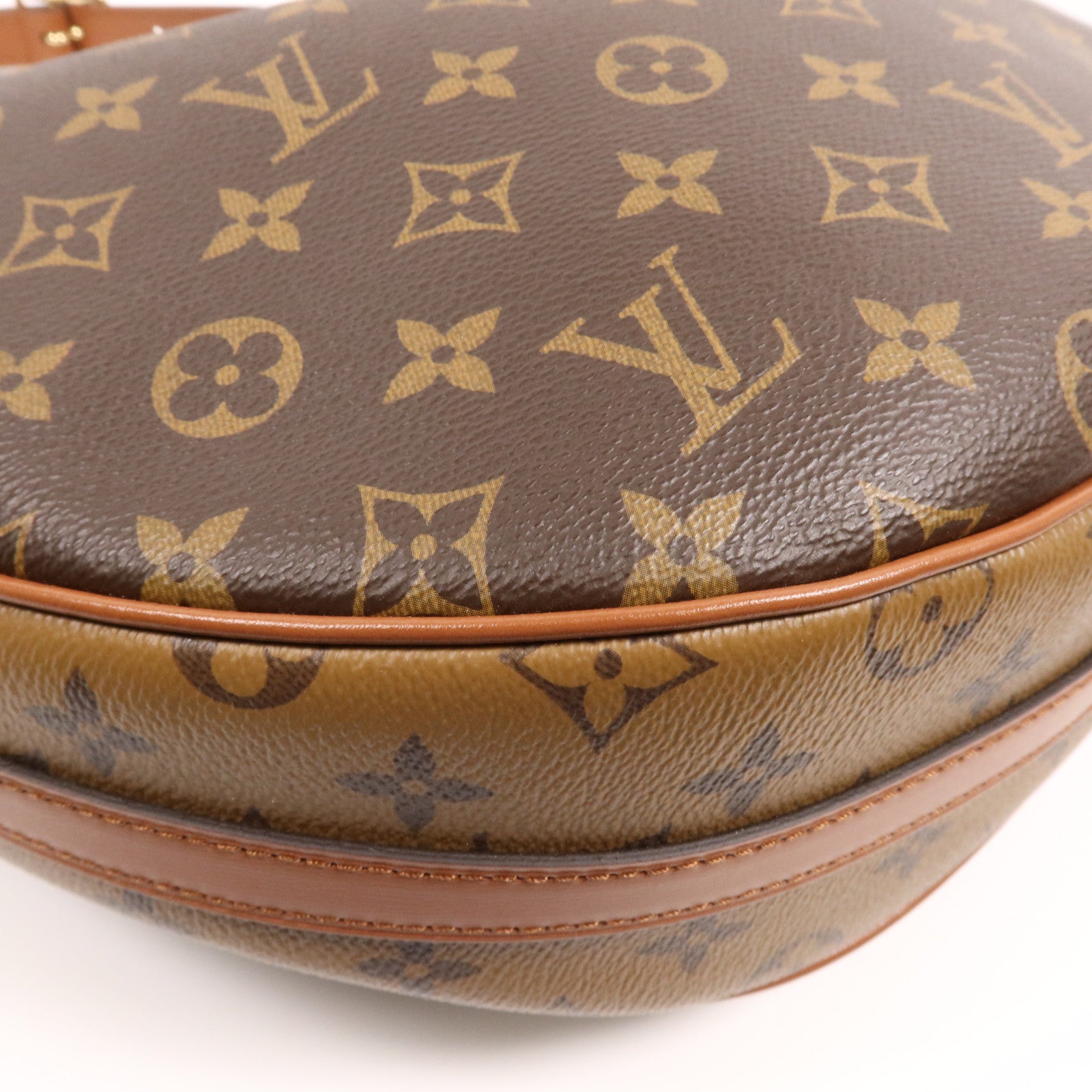 LOUIS VUITTON Monogram Reverse Loop Hobo金扣手挽肩背兩用袋棕色