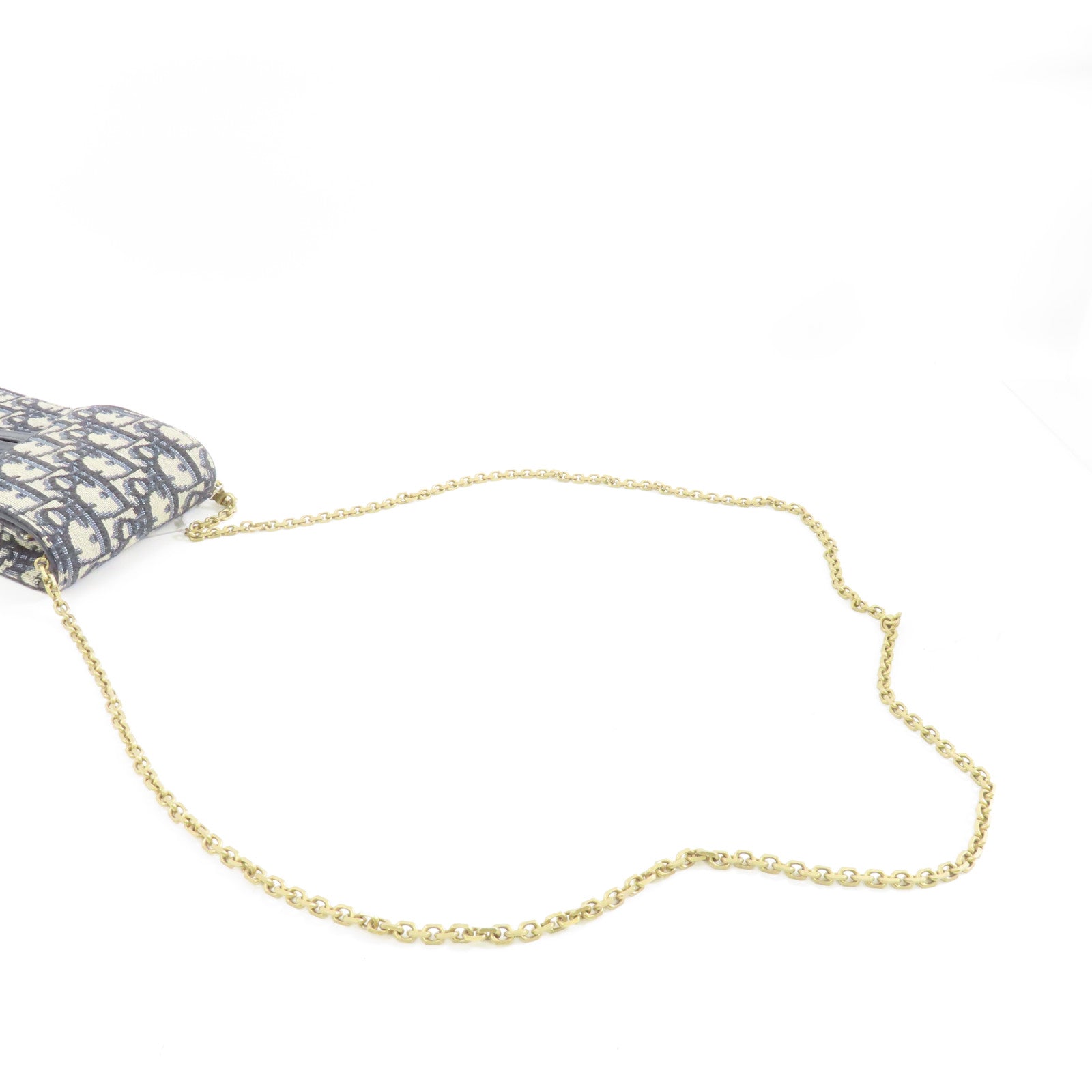 Dior 帆布Chain Shoulder Bag金扣鏈帶肩背袋藍色