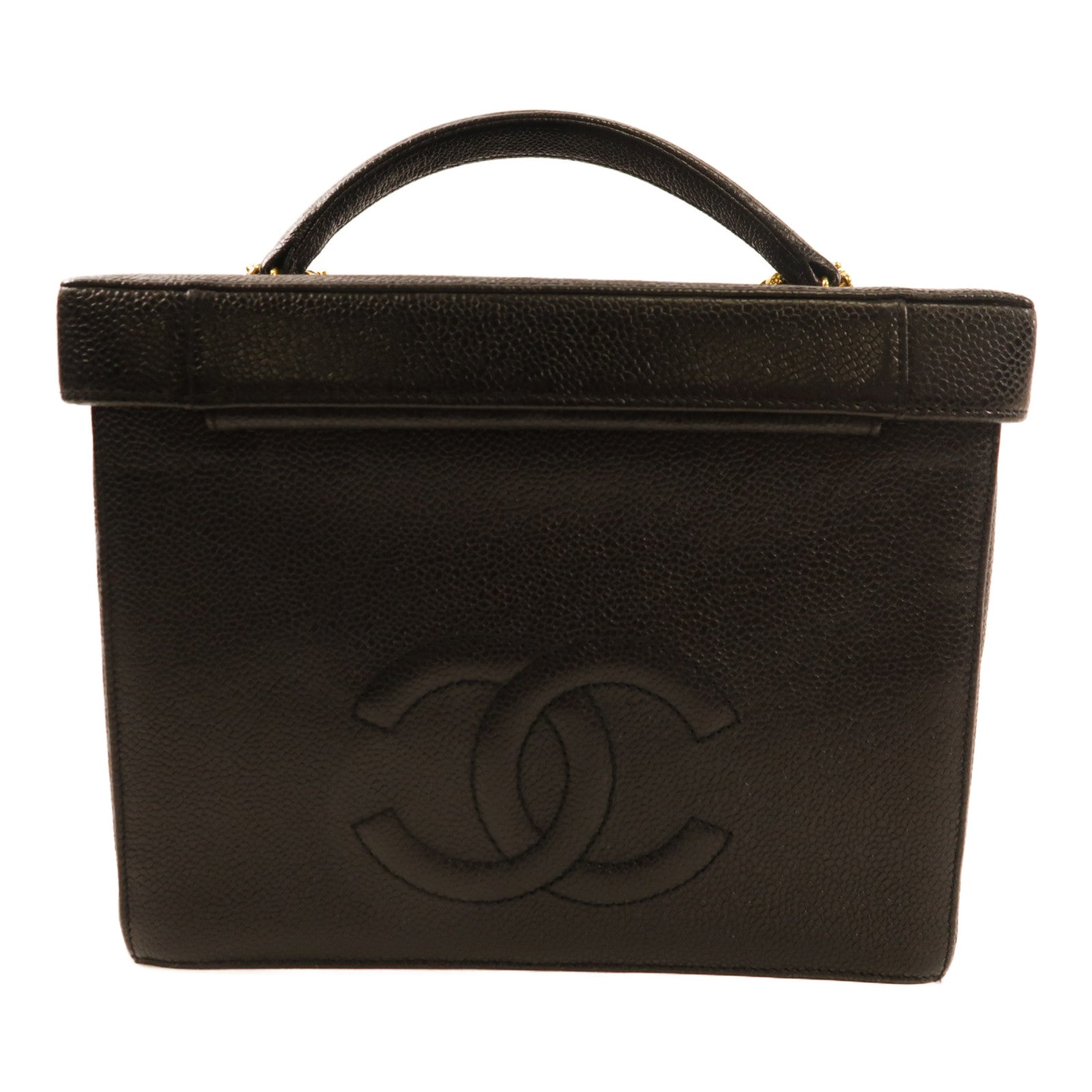 CHANEL CC GHW Vintage 2 Way Shoulder Bag Calfskin Leather