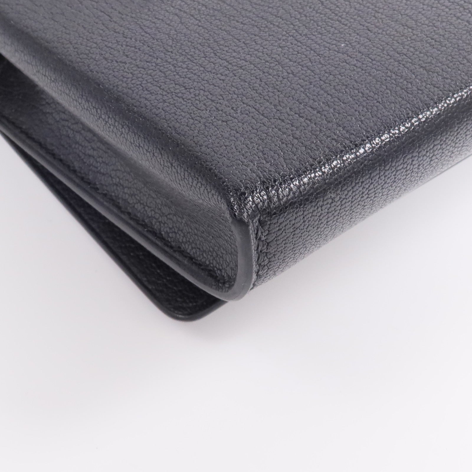 HERMES Chevre皮革Chaine d'Ancre To Go Wallet錢包Noir