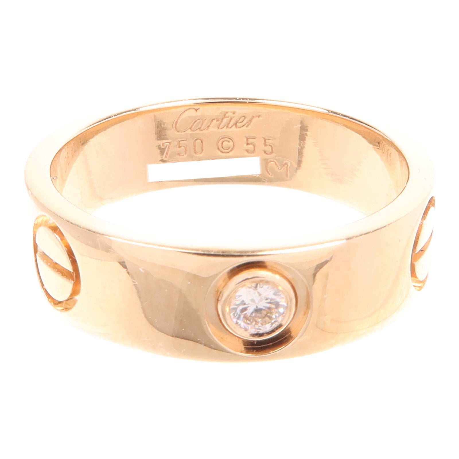 CARTIER 18K玫瑰金1P Diamond Love Ring鑽石戒指Cartier#55/US#6.75